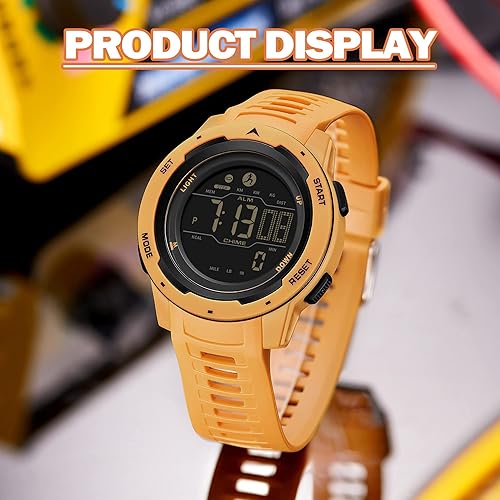 Miniatura 5 de Reloj digital para hombre, impermeable, podómetro, reloj deportivo, contador de pasos, calorías, reloj militar con cronómetro, alarma,