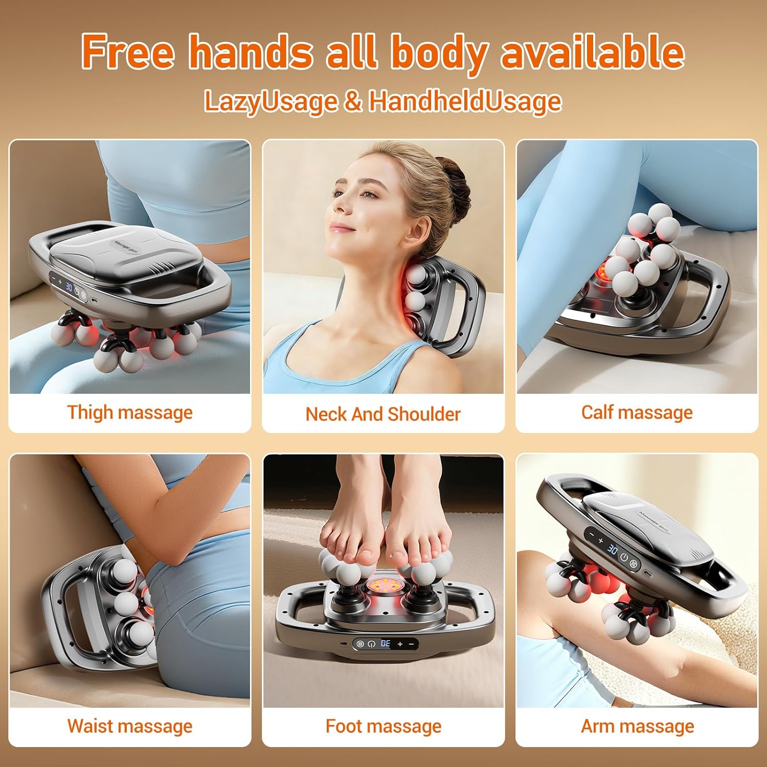 16 Heads Massage Gun Deep Tissue, Massager with 3 Modes & 30 Levels, Valentine's Day Gifts, Large-Area Massage for Back, Neck, Shoulder, Leg, Waist Muscle Pain Relief, Gift for Women and Men
