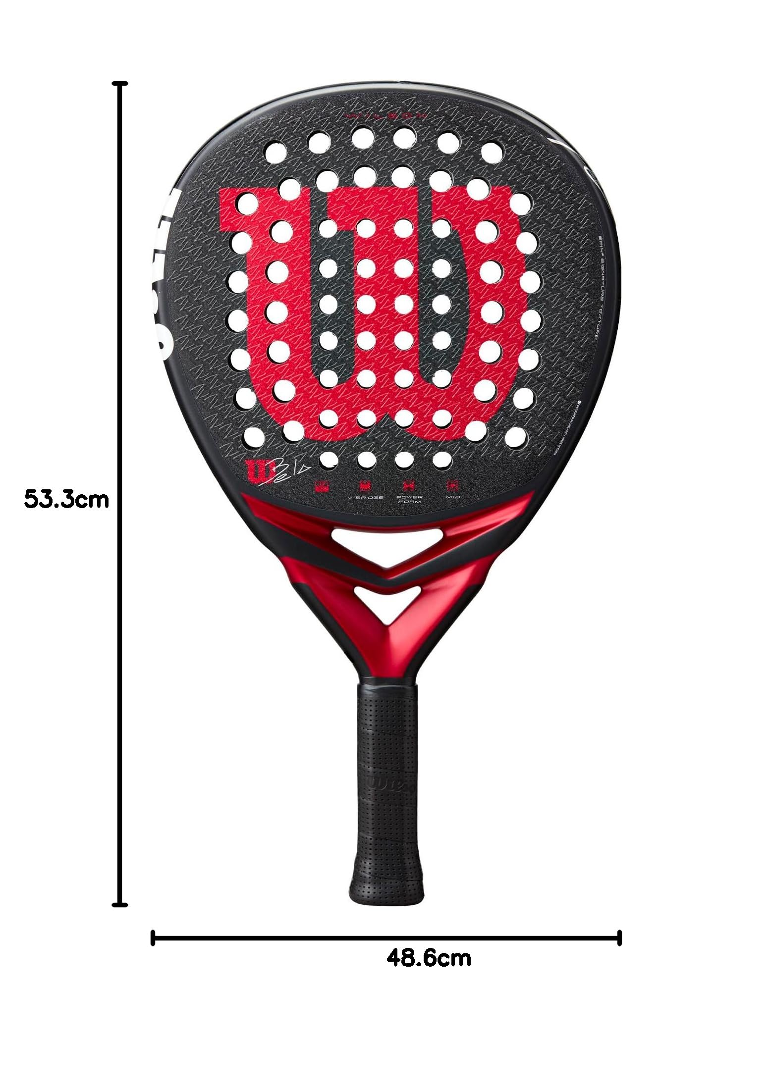 Wilson Pala de Pádel Bela V3, Potencia y precisión, Agarre cómodo, Control Mejorado, Máximo Efecto, Artesanía innovadora, Tamaño: 2