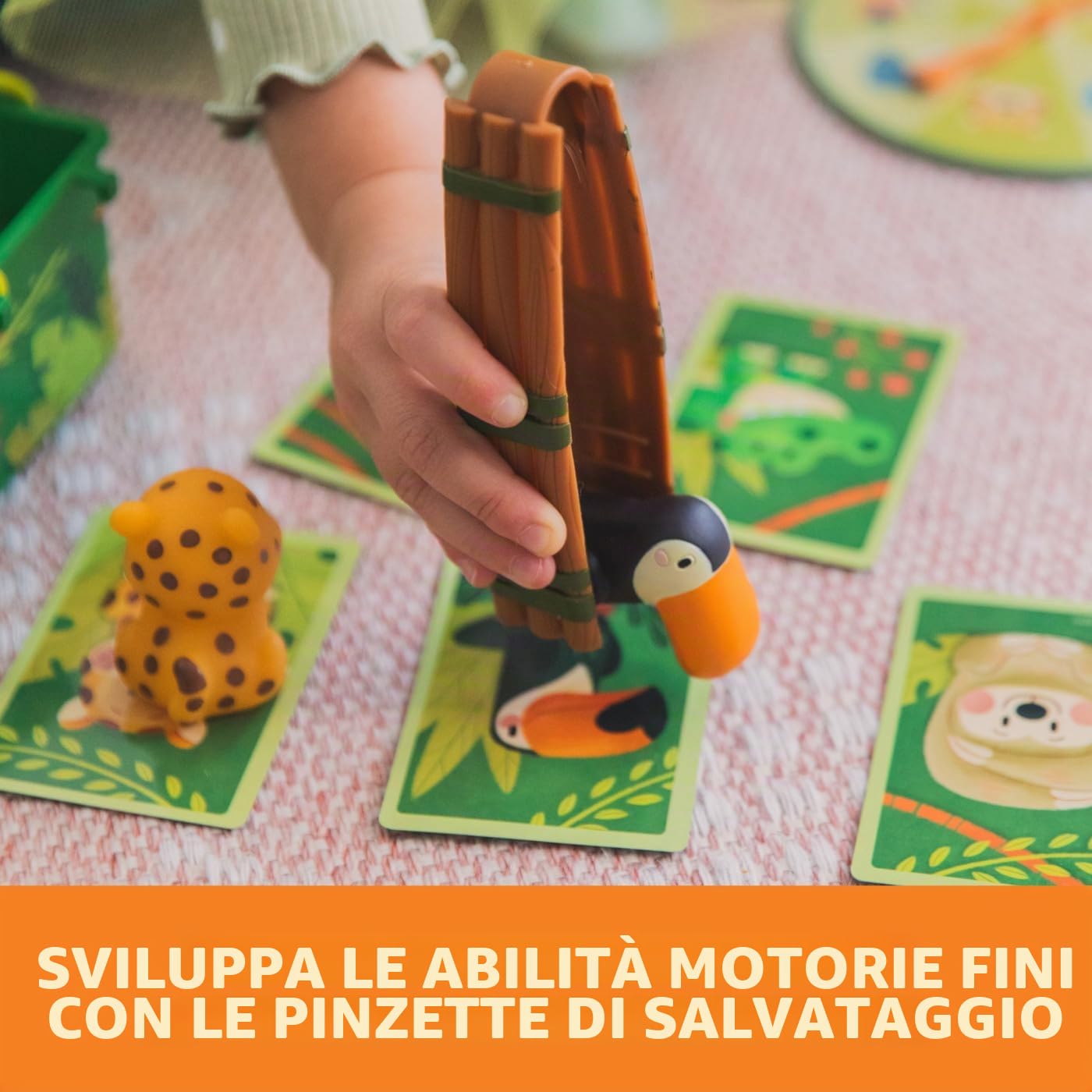 Learning Resources Gioco della Giungla Jungle Rescue The Wrangly Tangly, Giochi della Giungla per Lo Sviluppo delle abilità motorie Fini, per età 3+, per 1 o 2 Giocatori