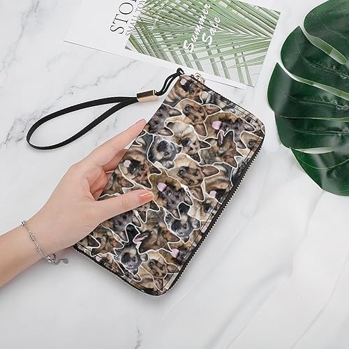 Miniatura 4 de Catahoula - Cartera larga con estampado de perros de leopardo para mujeres y hombres, gran capacidad, tarjetero de viaje, monedero, bolso de mano,