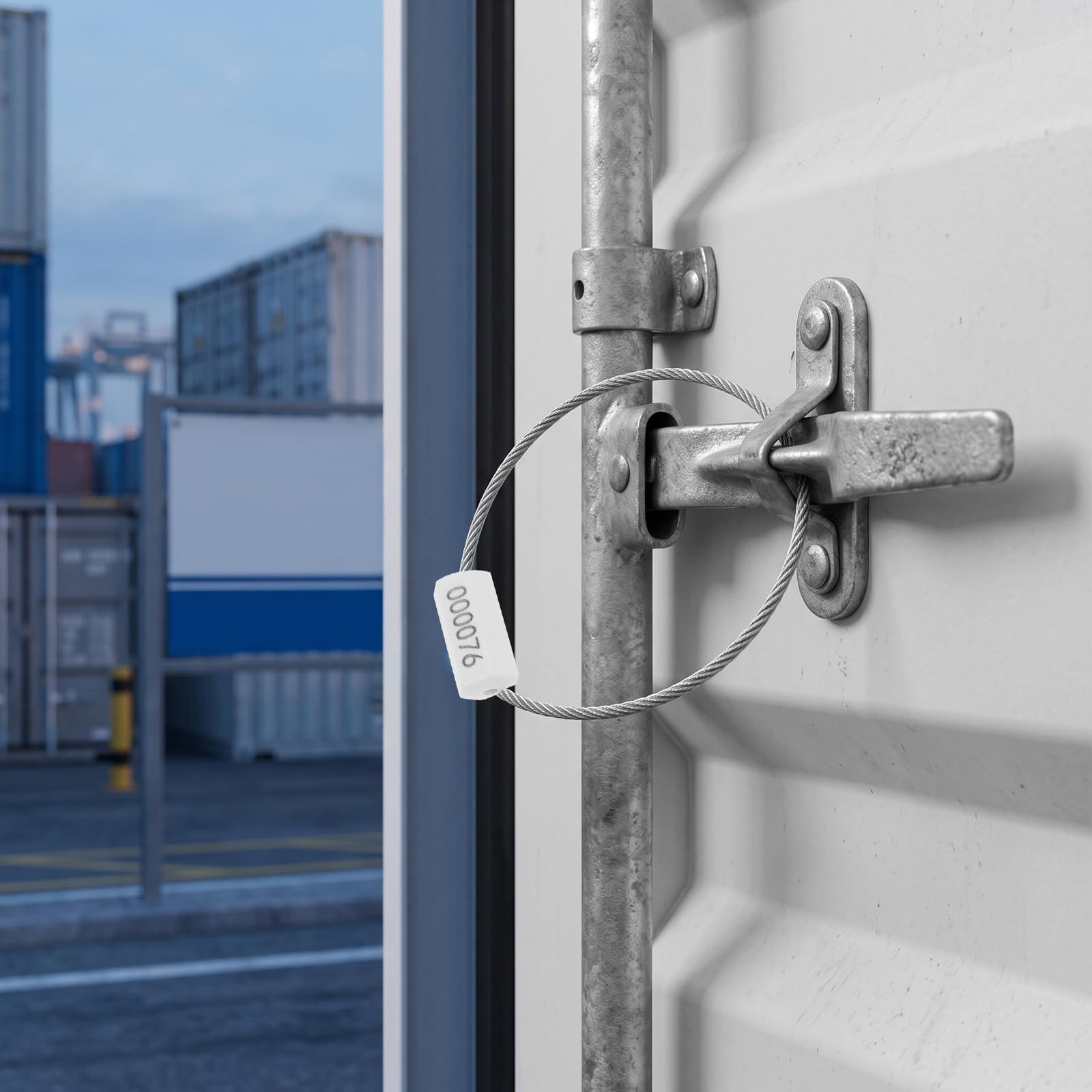 Zerodeko Lot de 100 scellés de sécurité inviolables : cadenas à tirer fermement pour câble – scellés numérotés – étiquette de sécurité pour conteneurs, camions, remorques et portails