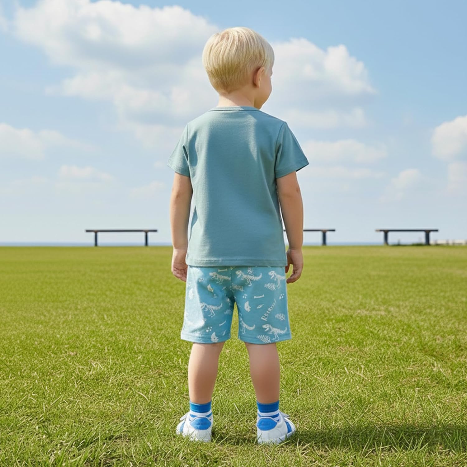 Toddler Baby Boy Clothes Boys Summer Outfits Short Sleeve Dinosaur T-Shirt & Shorts Set 2Pcs - Image 3