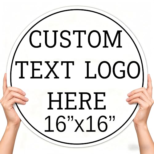 Miniatura 11 de Letrero redondo personalizado, letreros circulares de aleación de aluminio de 20 x 20 pulgadas, impresión reflectante opcional y a doble cara,