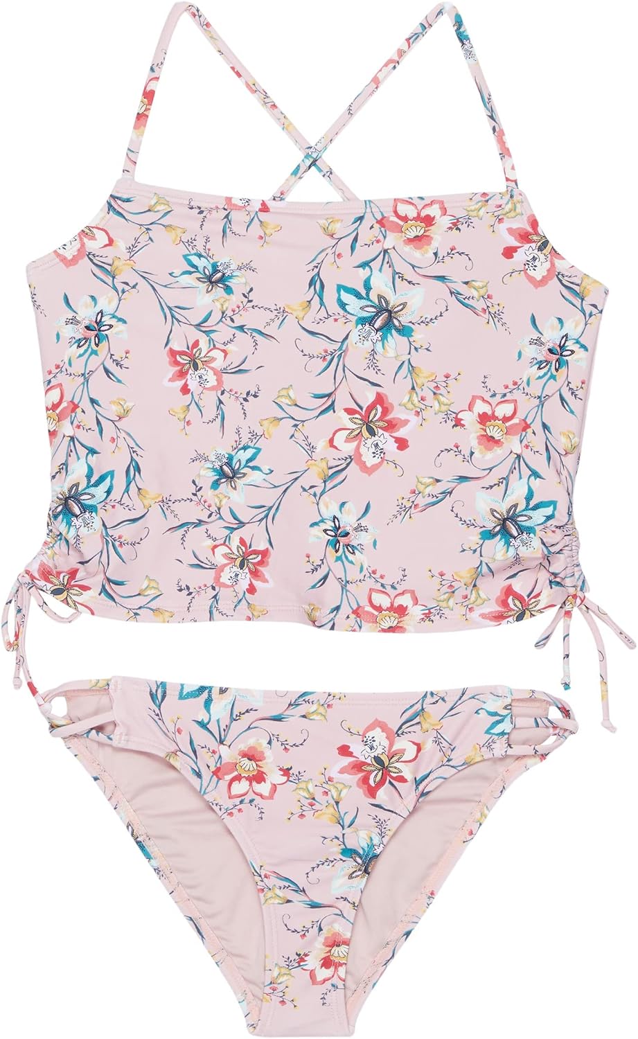 O'NEILL girls Sydney Floral Cinch Tankini Set (Little Kids/Big Kids)