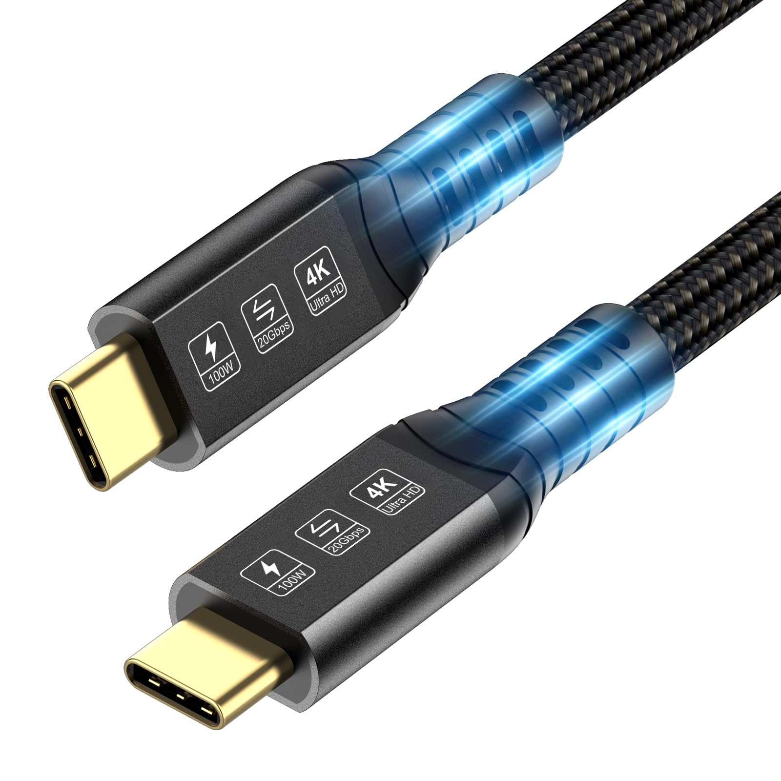 Cable Thunderbolt 4 5m, USB C long Cable Supporte Transfert de données 20Gbps/ Vidéo 4K@60Hz/ Fast Charge 100W pour Macbook Air/Pro, iPad Pro, Mac Studio, Studio Display