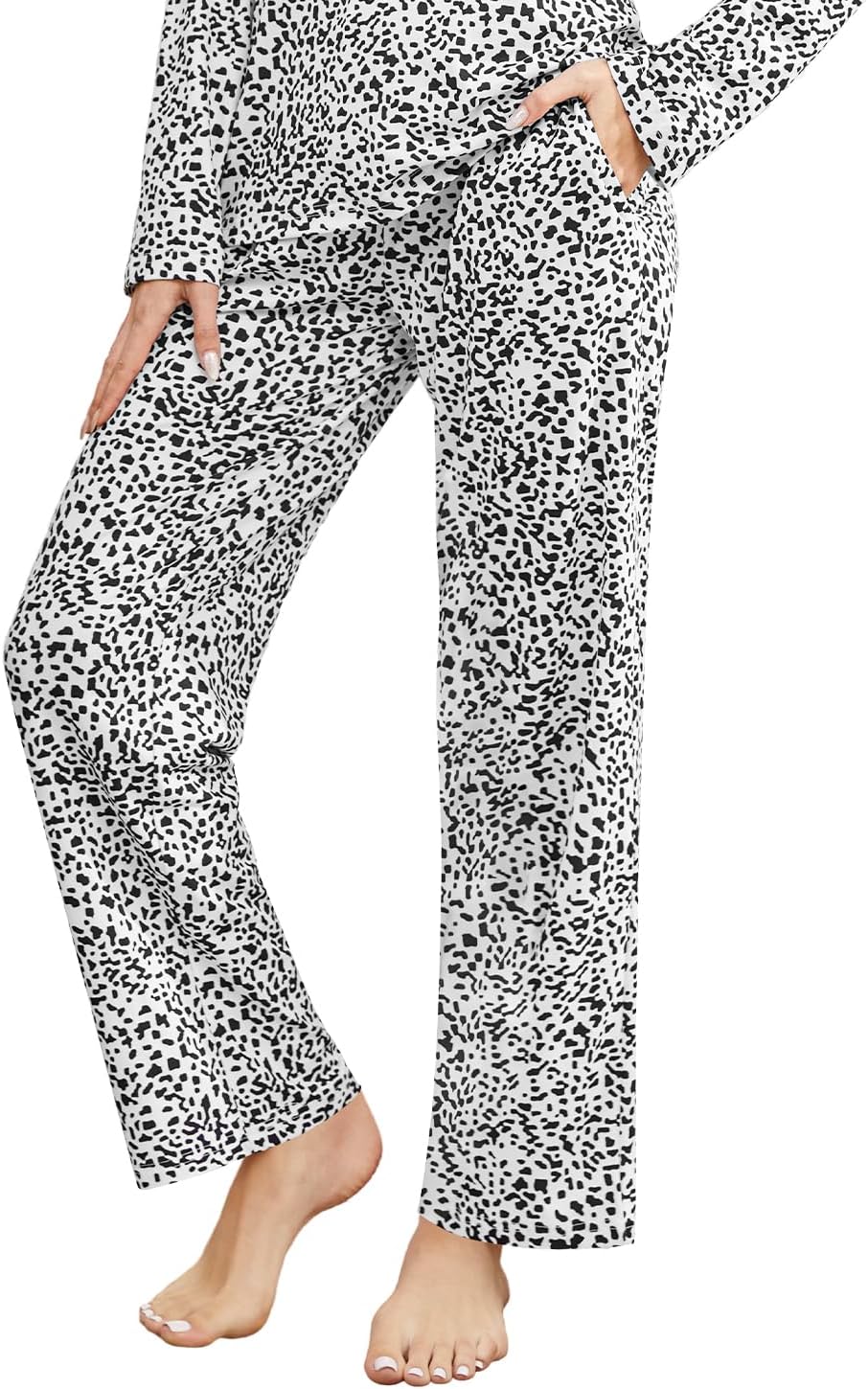 Ullnoy 3 Pack Women's Soft Pajama Lounge Pants with Drawstring & Pockets Pajamas Bottoms for Women Comfy Pj Sleep Bottoms - Image 5