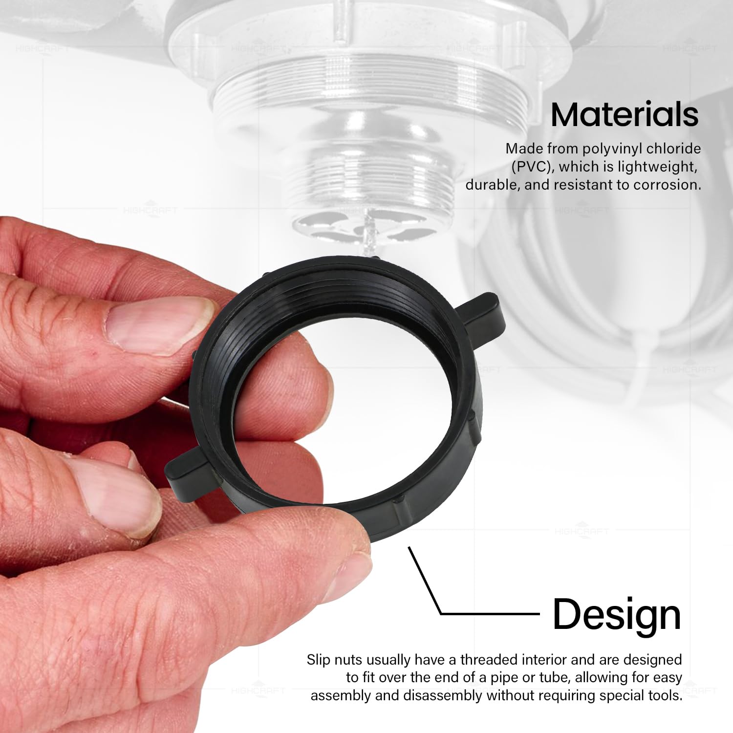 Snapklik.com : HIGHCRAFT Plastic Slip Joint Nut 1-1/4