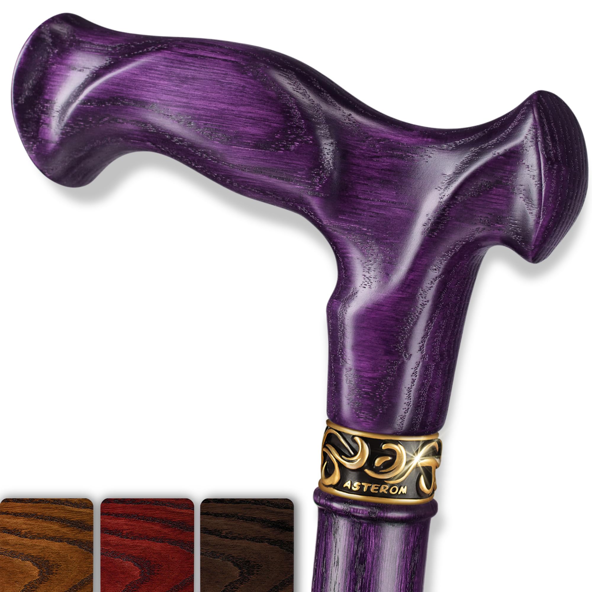 Asterom Handcrafted Canes for Men - Ergonomic, Stylish, Wooden Walking Cane for Men, Cool Walking Sticks for Seniors