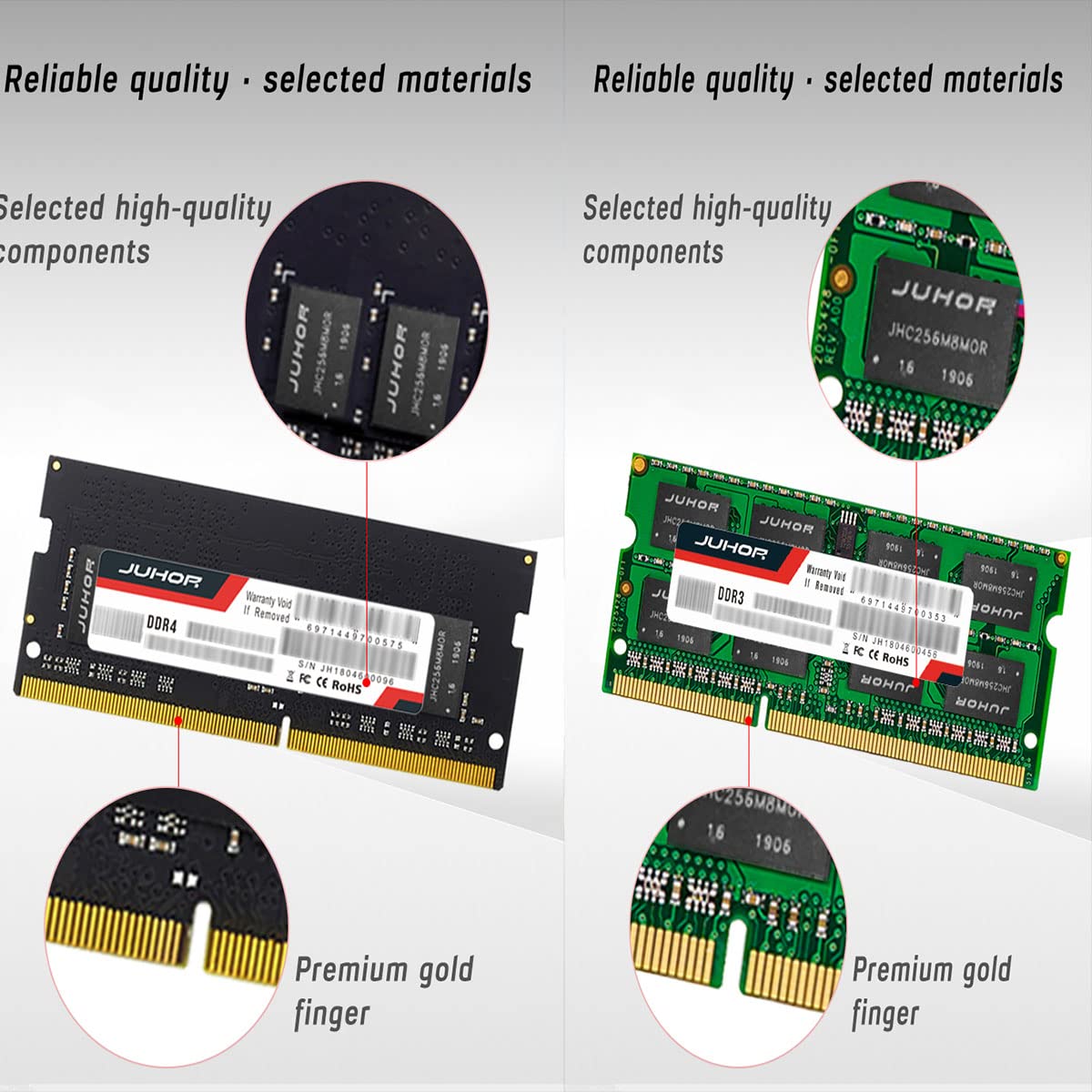 JUHOR Notebook PC Computer Memory DDR4 RAM 16GB (8GBx2) 3200MHz