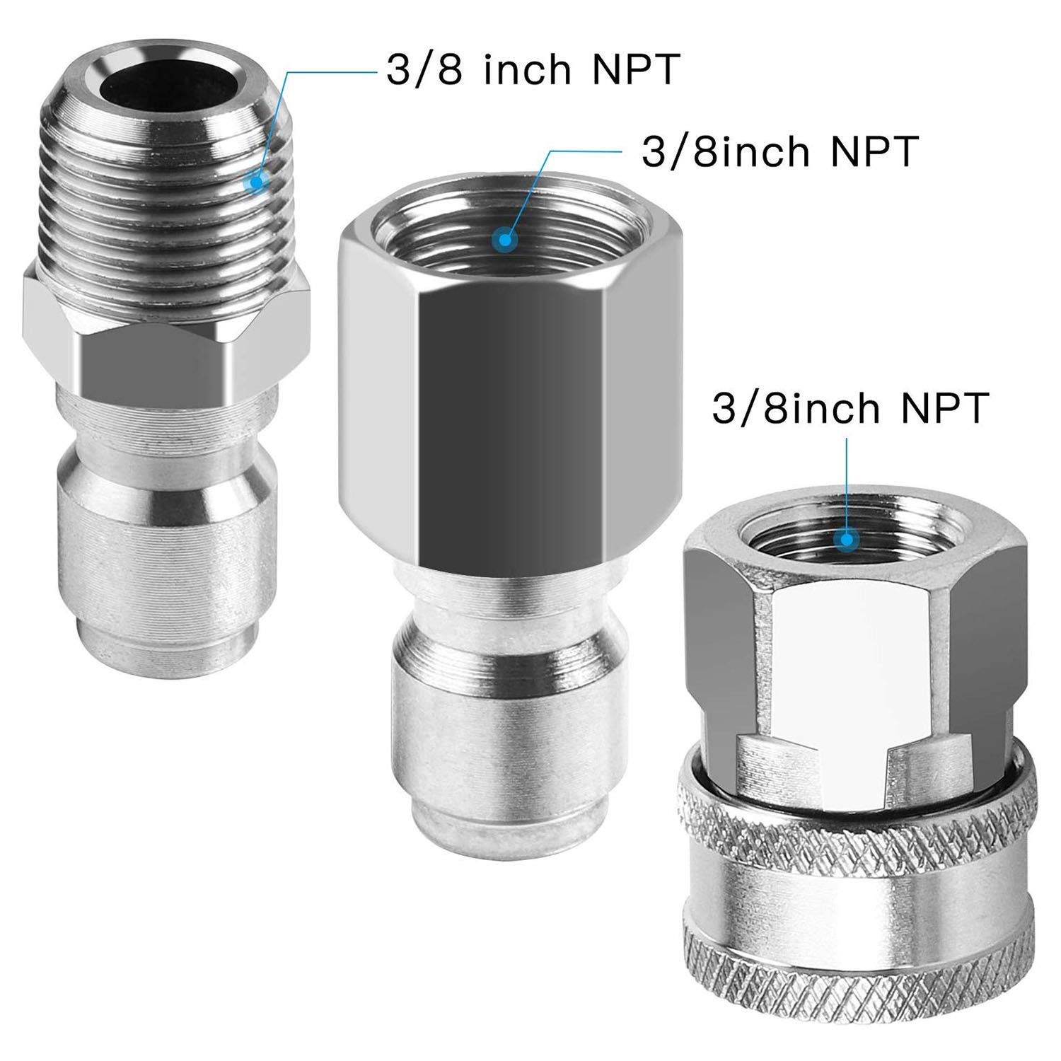 Confezione 100 Attacchi Rapidi 3/8″ Femmina NPT – Accoppiatori Per Idropulitrici
