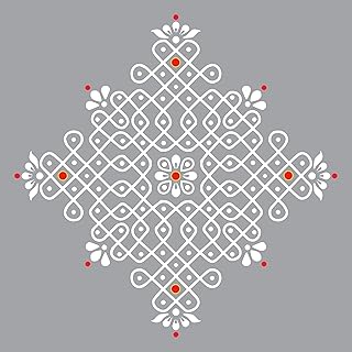VVWV Traditional Kolam Wall Sticker for Home Decor | Indian Rangoli Design | Ethnic Mandala Corner Art Pooja Room Diwali P Price In India