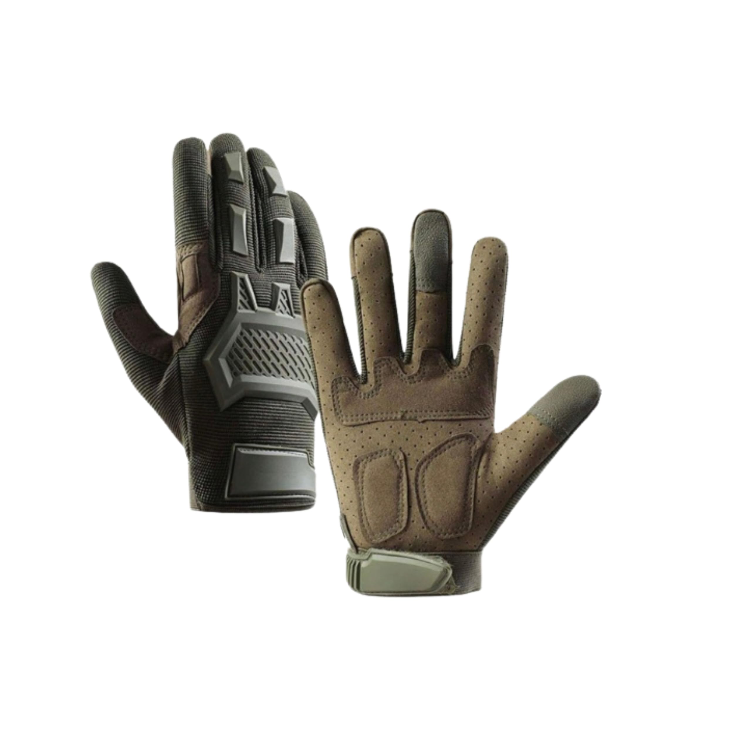 Tomorrow Fashion Polyester Tactical Cycling Gloves for Men | Touchscreen, Impact-Resistant Padding | Anti-Slip Grip | Motorcycle Riding | Outdoor Protection | Military-Grade for Rugged Use (Green, L)