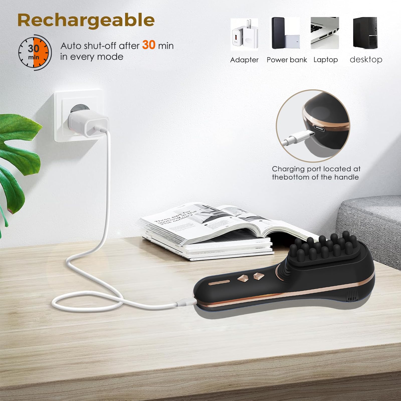 Electric Scalp Massager for Full-Body Relaxation with 5 Speeds
