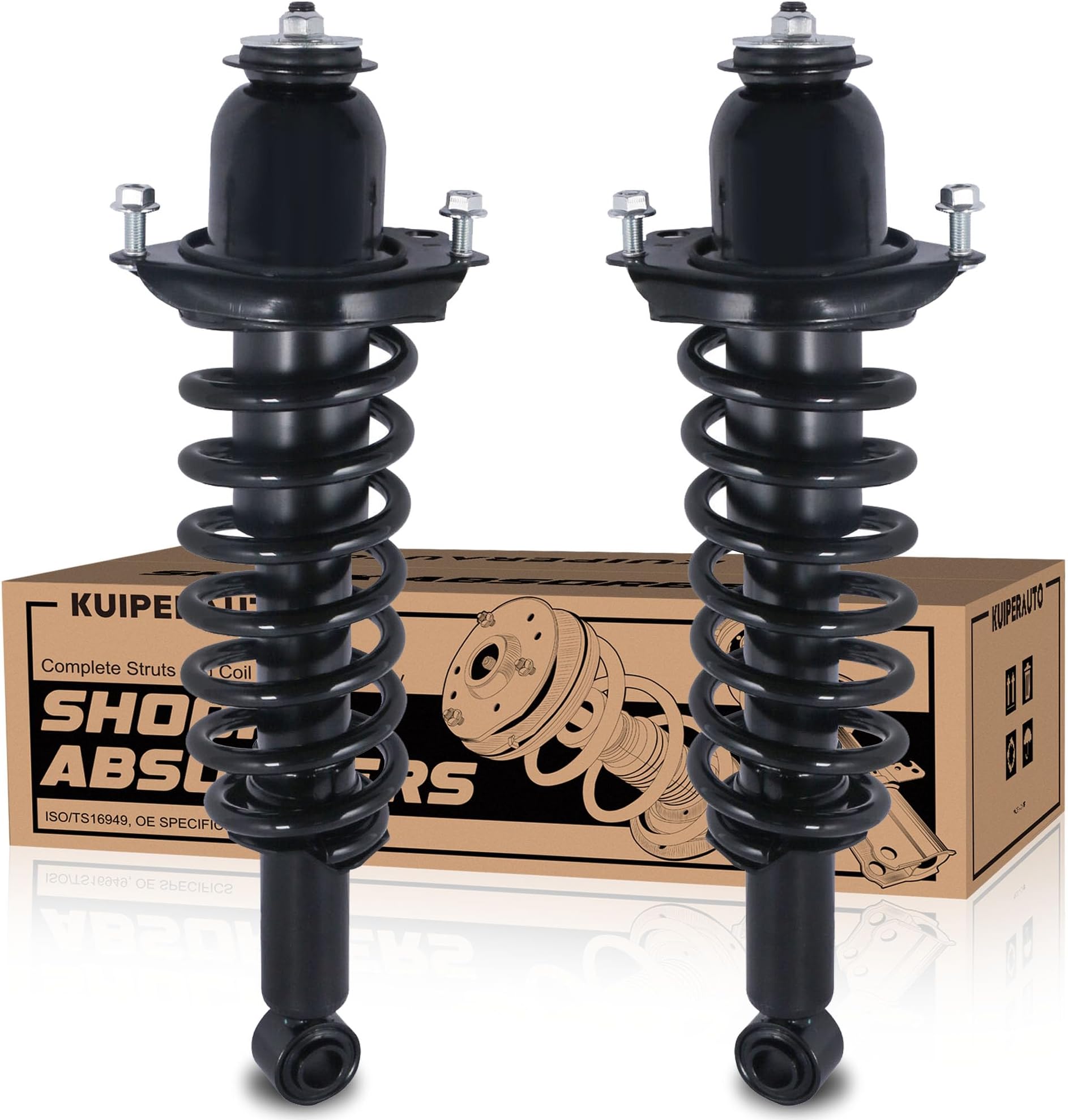 KUIPERAUTO Pair Rear Strut Assembly Compatible with 2014-2019 Toyota Corolla Coil Spring Shock Absorber 172991L 172991R