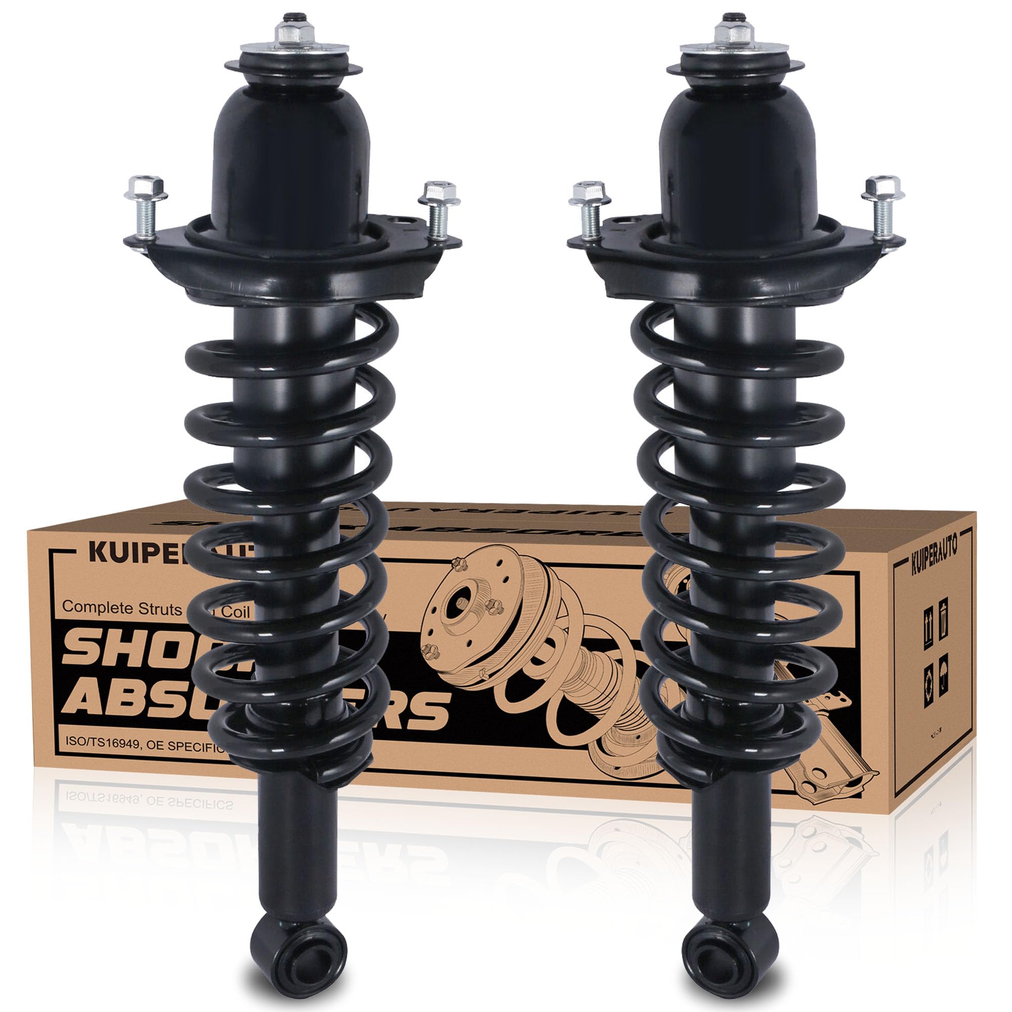 KUIPERAUTO Pair Rear Strut Assembly Compatible with 2014-2019 Toyota Corolla Coil Spring Shock Absorber 172991L 172991R