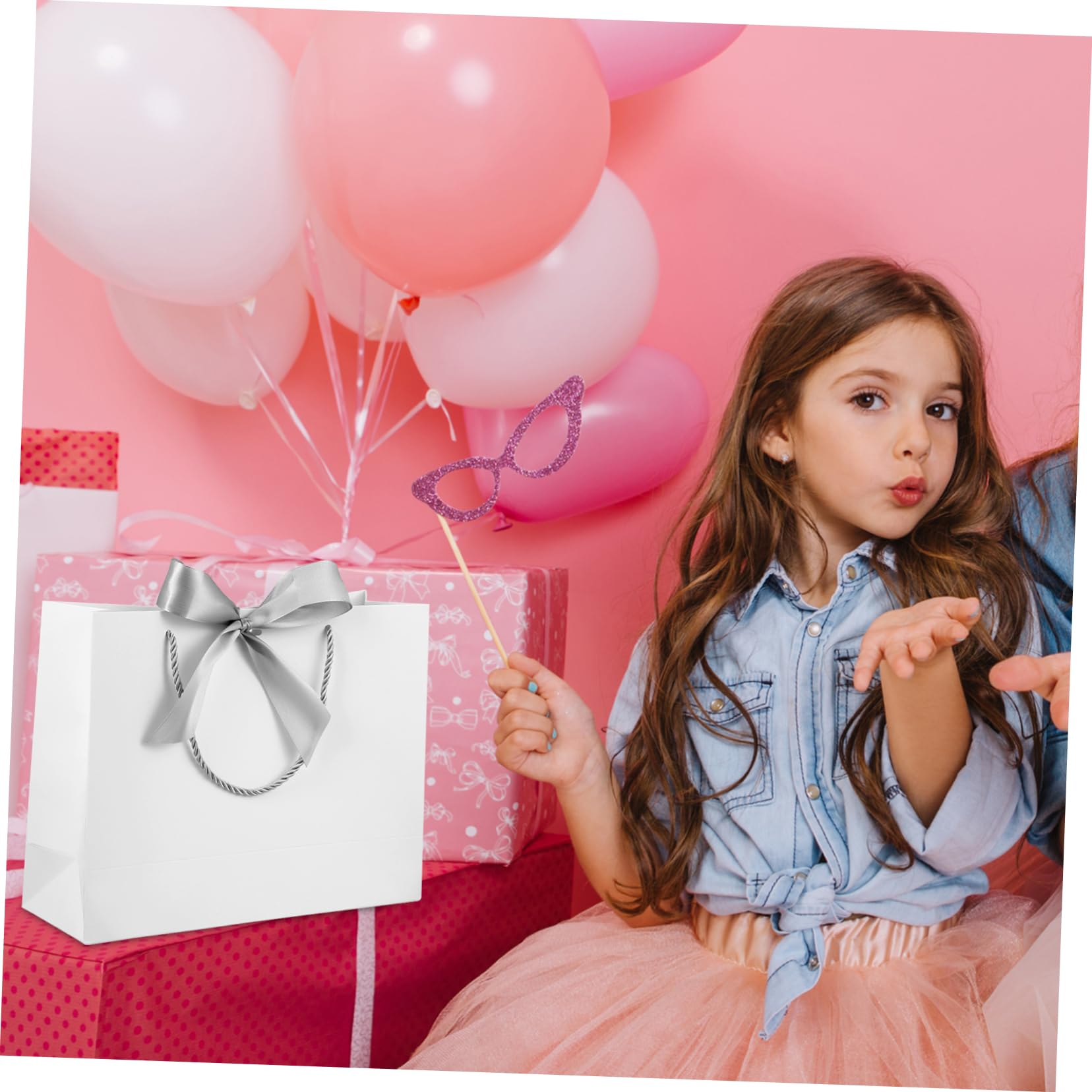 SOESFOUFU 10stücke Papiertüten Mit Griffen Geschenktüten Aus Papier Tragbare Einkaufstüten Für Partys Hochzeiten Feiern Und Shopping