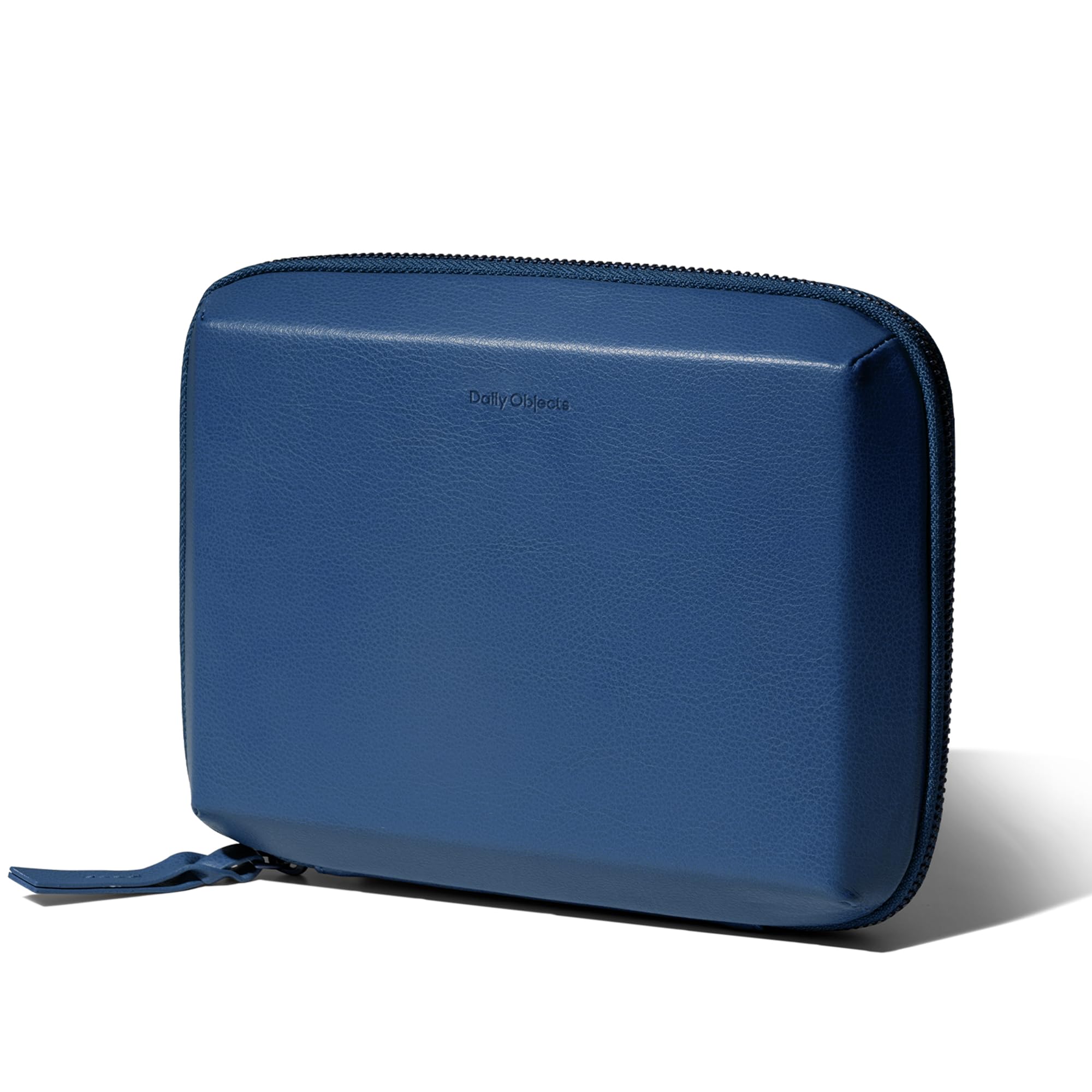 DailyObjects Leather Travel Electronic Accessories Storage Bag | Portable Gadget Organizer Case | Tech Kit Pouch for Cables, Drives, Chargers, Adapters, Power Banks | Charger Wire Organiser - Blue 4