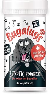 BUGALUGS Styptic Powder For Pets, Stops Bleeding Fast in Dogs, Cats, Birds, Rabbits & Pets, Safe Treatment for Cuts, Nail Clipper Nail Grinder Nicks and Grooming Dog First Aid Kit