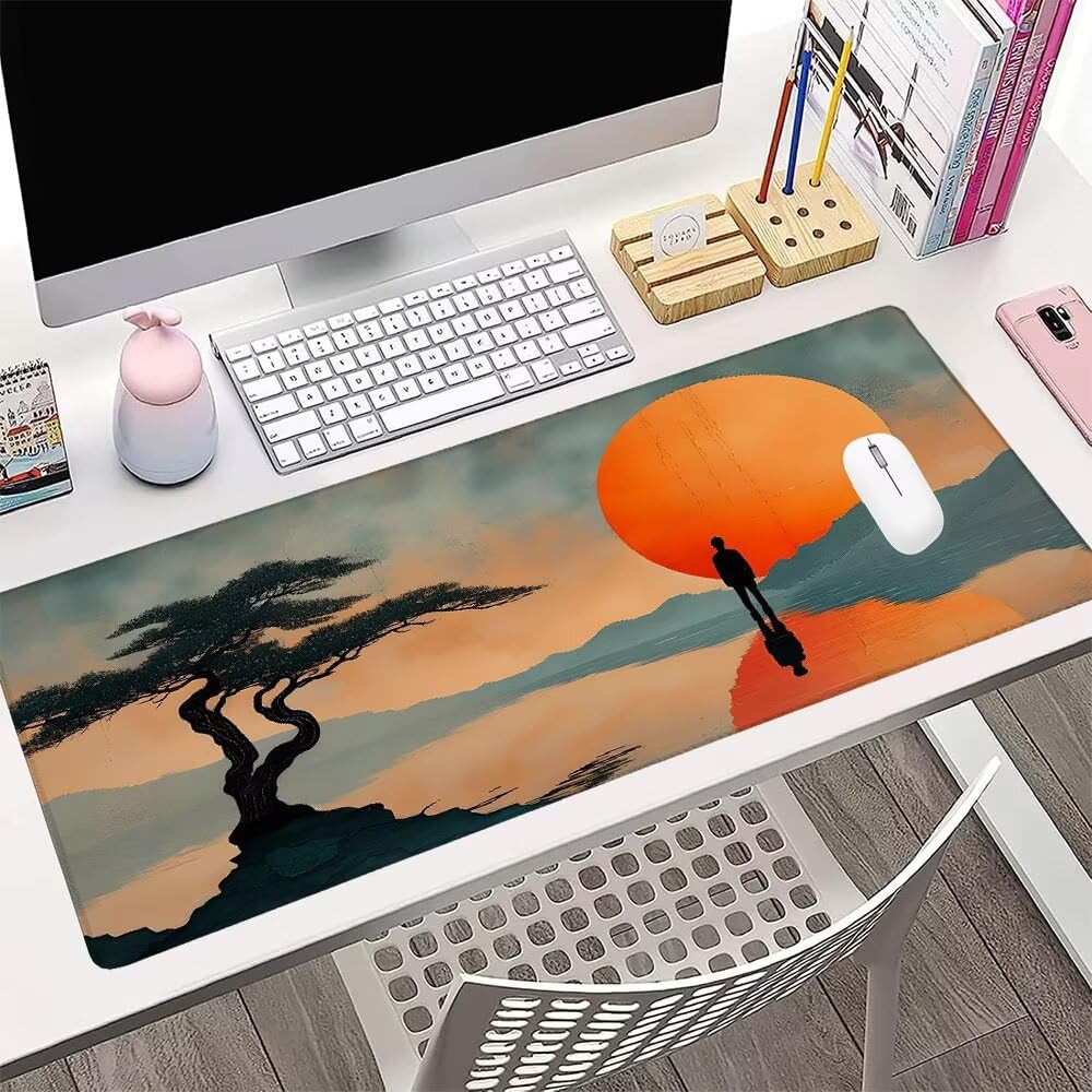 Podkładka pod mysz XXL Giallo akcesoria na biurko mata ochronna na stół mata do gier podkładka pod mysz do gier 1400 x 600 x 3 mm mata biurkowa wodoodporna antypoślizgowa podstawa, do komputera