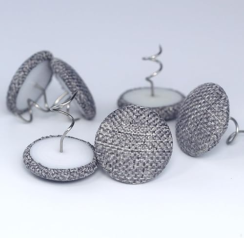 Vista 27 de 24 tachuelas de tapicería, alfileres de techo cubiertos de tela, botones giratorios para sofá, soportes de sillón, fundas para reposabrazos, faldas