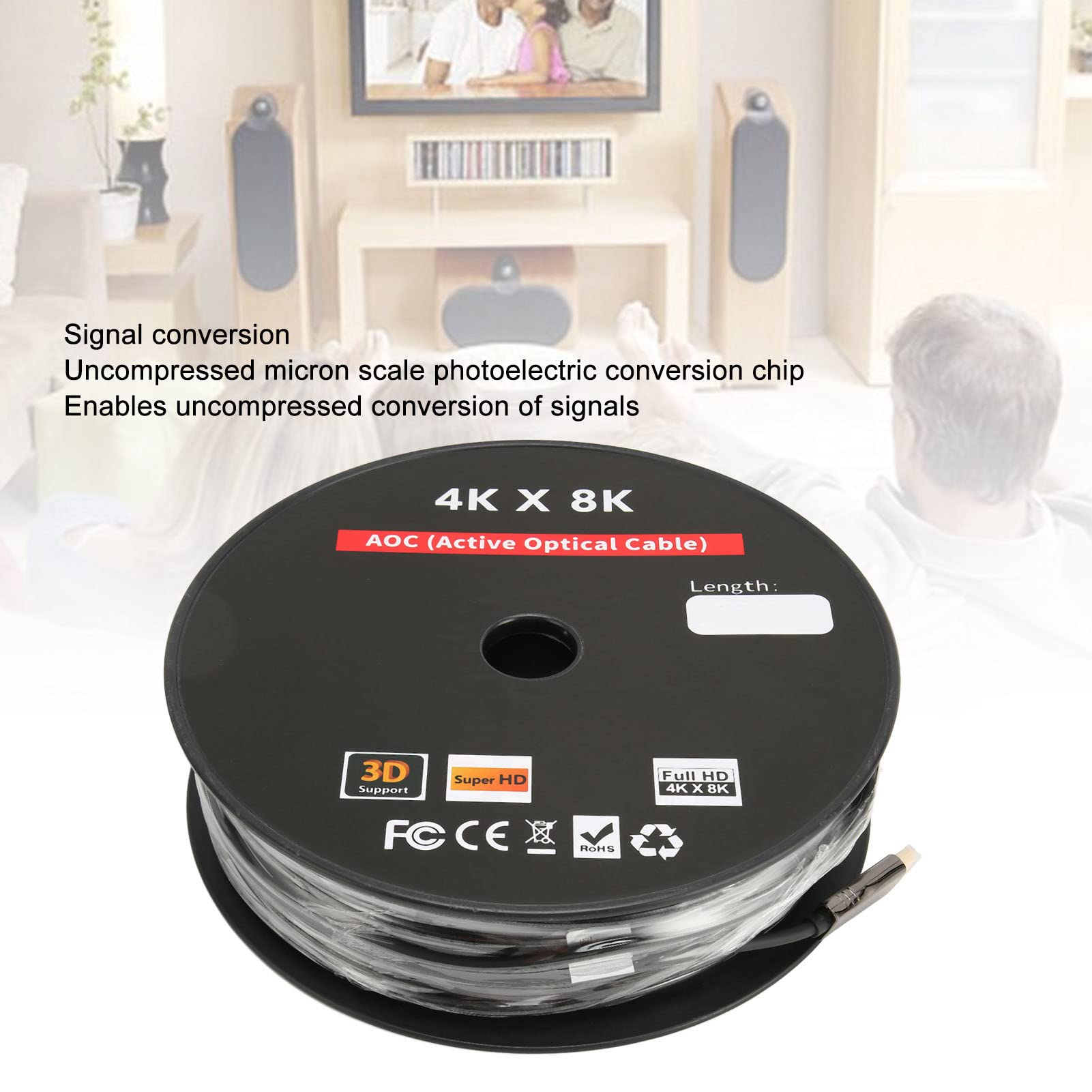 Kabel Interfejsu Multimedialnego 4K światłowodowy HD Transmisja światła dla Telewizora HDTV, Konwersja Sygnału 18 Gb/s, rozdzielczość 4K, dla Kina Domowego (90)