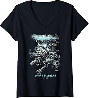 Womens Great Blue Hole Belize V-Neck T-Shirt