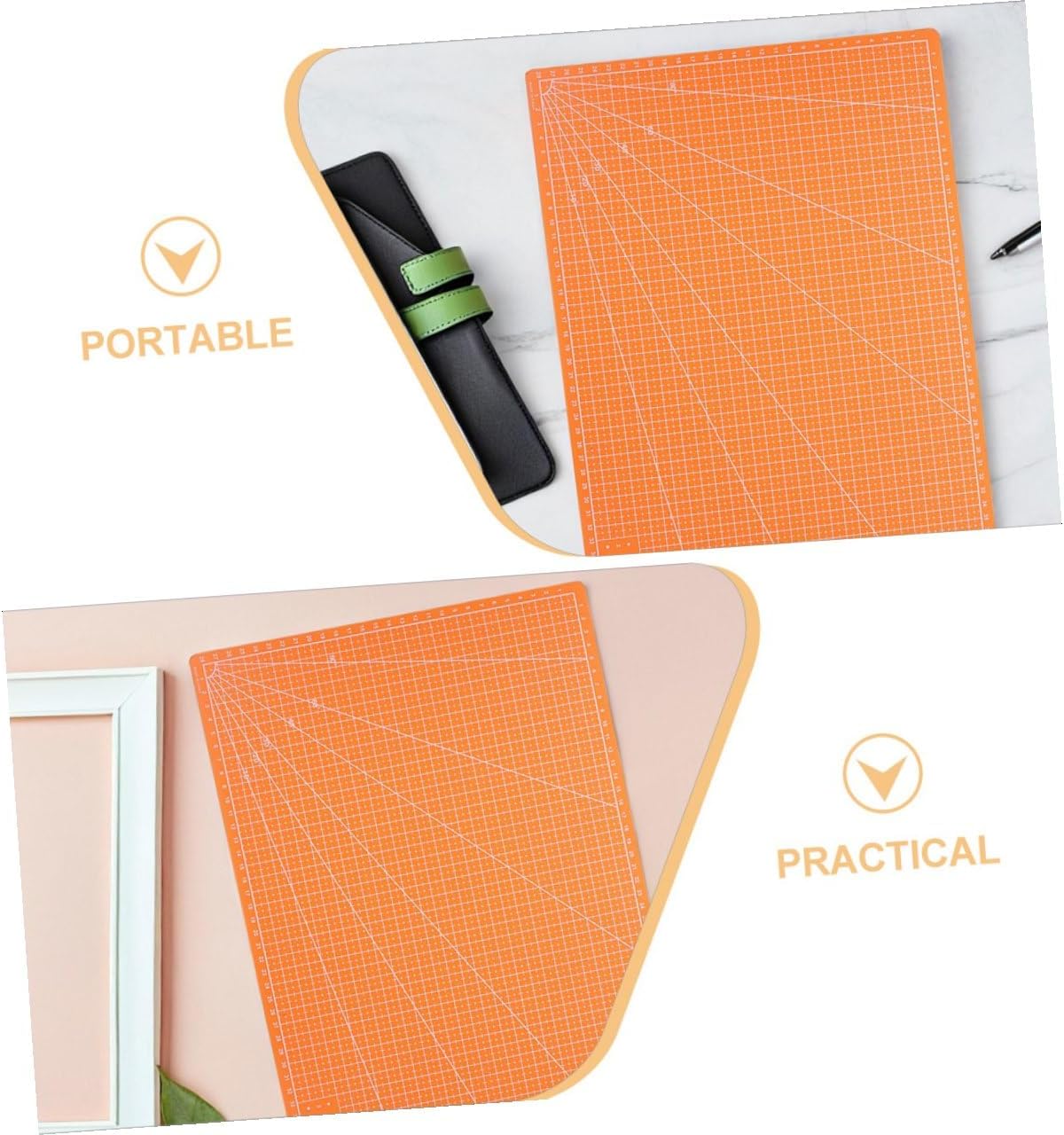 2pcs Double-sided Cutting Mat for Crafts Lightweight Wear-resistant Sewing Board with Precise Cutting Surface for Quilting Fabric Modeling Scrapbooking Tools