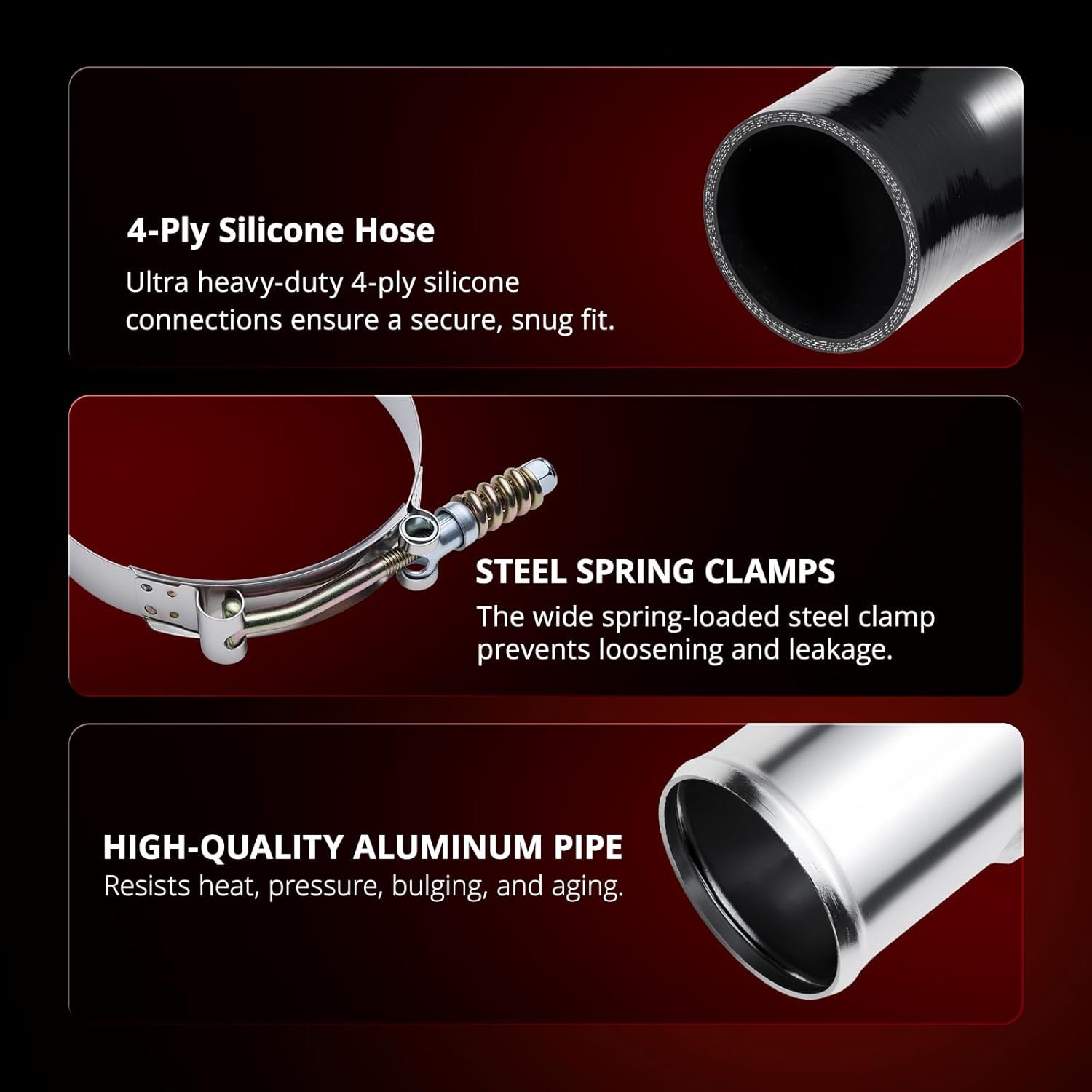 EVIL ENERGY Intercooler Piping Compatible with 2011-2016 Ford F250 F350 F450 6.7L PowerStroke V8 Diesel, Aluminum Intercooler Pipe Kit Cold Side, Silver