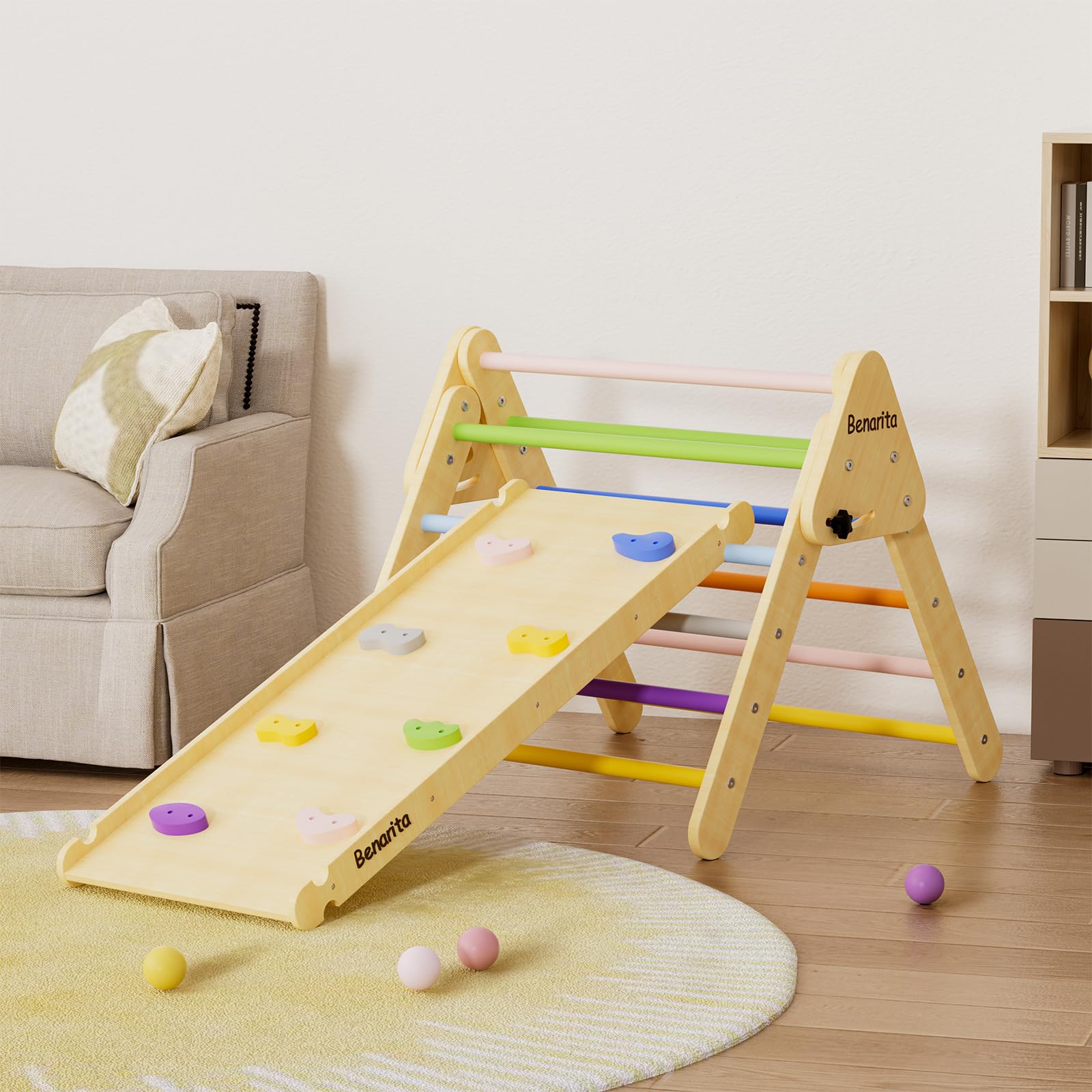 Buy BenaRita Triangle Climbing Frame 2 in 1 Rainbow Indoor Climbing