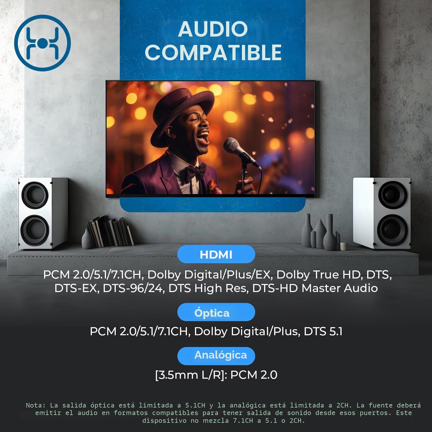 OREI 8K eARC - Interruptor Matriz HDMI 4 x 2, conmutador con Extractor de Audio UltraHD soporta hasta 4K @ 120Hz IR EDID HDCP 2.3 - Control Remoto (BK-402A) | Interruptor de matriz 4x2, matriz de video 4 x 2 - HDMI 2.1, 40Gbps, VRR, ALLM, FVA, HDCP 2.3, 4