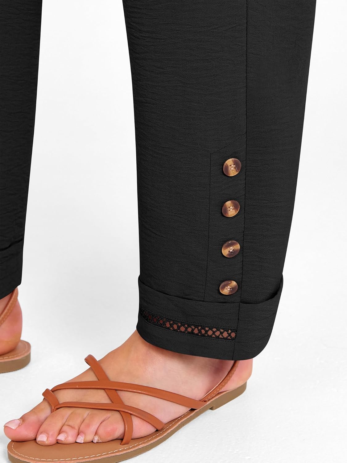 ANRABESS Womens Casual Cropped Pants Drawstring Elastic Waist 2026 Summer Loose Ankle Work Trousers with Pockets - Image 6