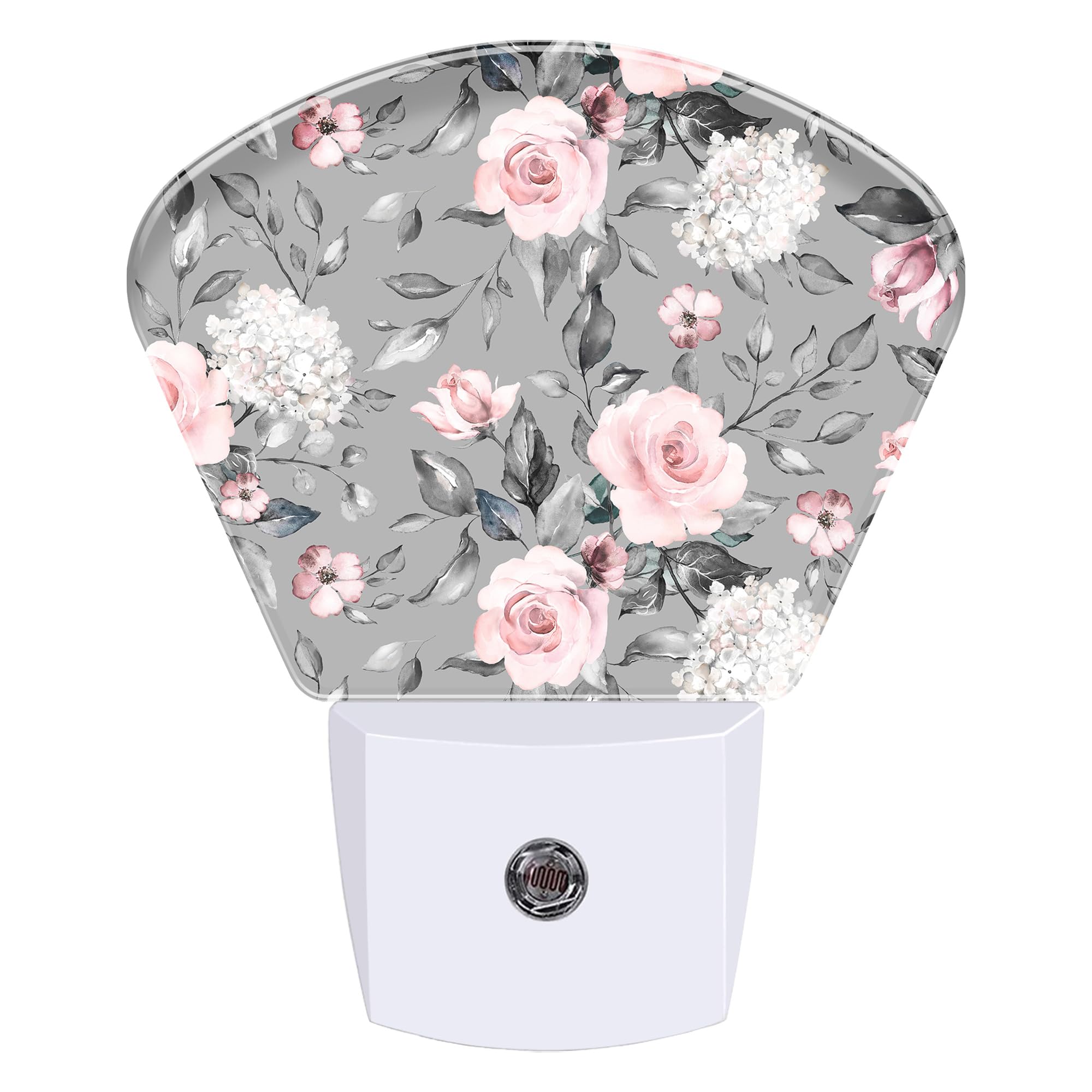 Night Light Spring Flowers Plug-in LED Dusk-to-Dawn Sensor Soft Night Lamp,Suitable for Home Bedroom Bathroom Hallway Stairs