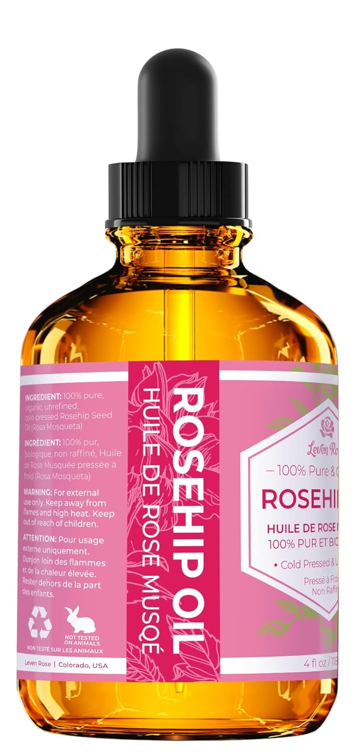 Leven Rose Rosehip Seed Oil for Face 1 oz - Pure Rosehip Oil for Face - Unrefined Cold Pressed Rosehip Oil for Body - Nighttime Face Moisturizer for Hair, Skin & Nails - Image 2