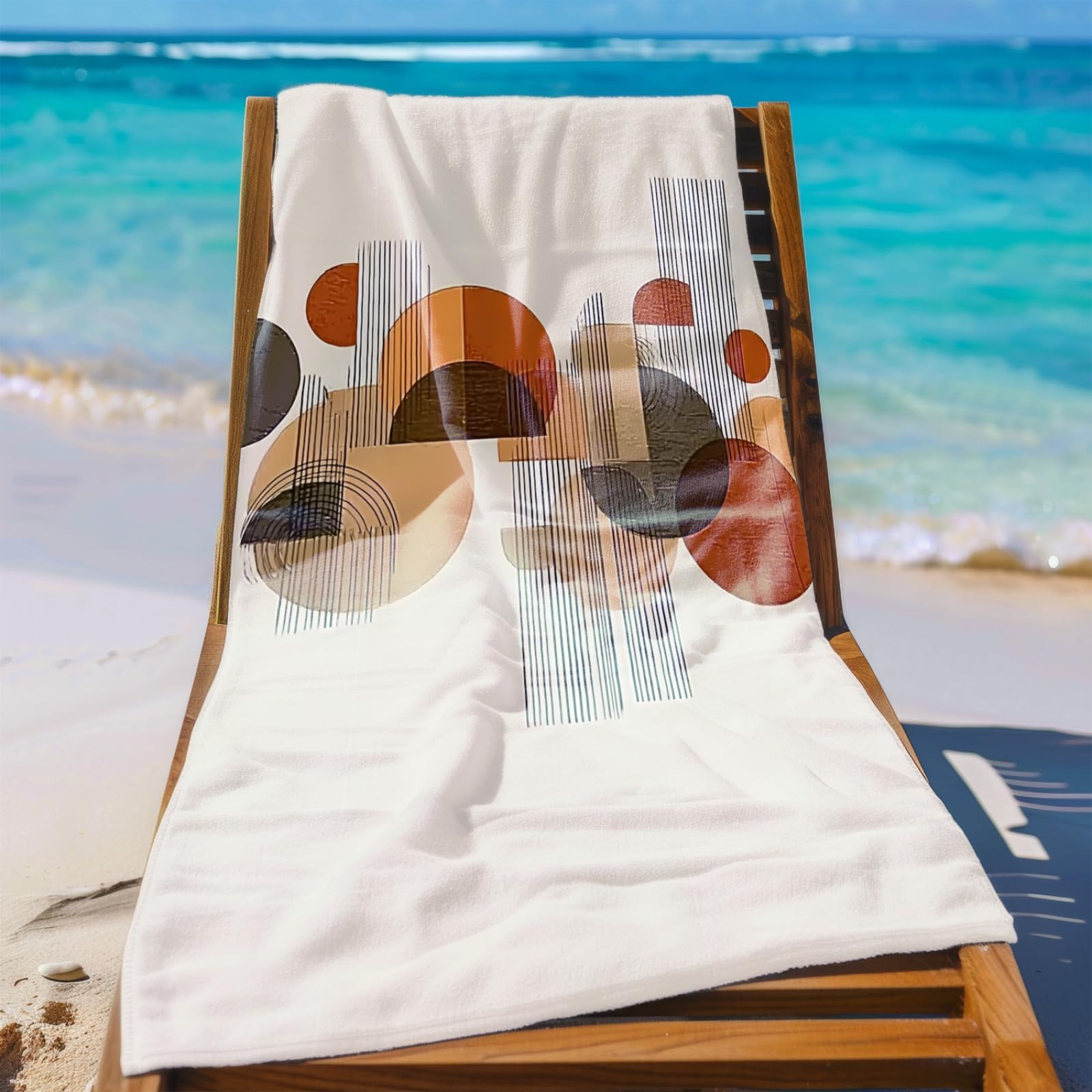 Genérico Toalla Playa Grande Patrón Rojo Marrón Microfibra Secado Rápido Oversize Toalla Sin Arena Súper Ligera Piscina Camping Picnic Yoga Gimnasio Y Deportes Viaje