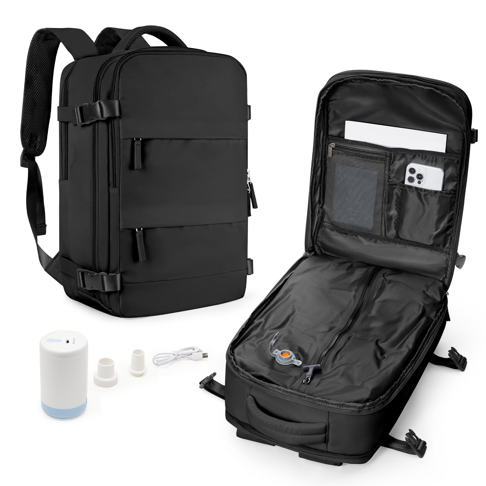 wepadre Vacuum Backpack Travel with Pump Travel Backpack with Vacuum System Easy Vac Pack Backpacks Vacpack Compression Backpacks Mochila de Viaje