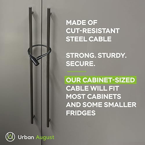 Miniatura 3 de Urban August Cerradura de refrigerador a prueba de niños para niños y adultos - Cerradura para puerta francesa refrigerador y gabinete (pequeño,