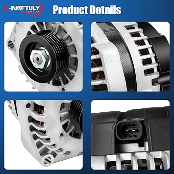 Alternator Fits for 2007-2014 GMC Yukon, Sierra, Chevy Tahoe, Suburban, Silverado 1500/2500, Avalanche, Cadillac Escalade, Alternator Replacement 15093928, 15857608, 15905871, 25877026