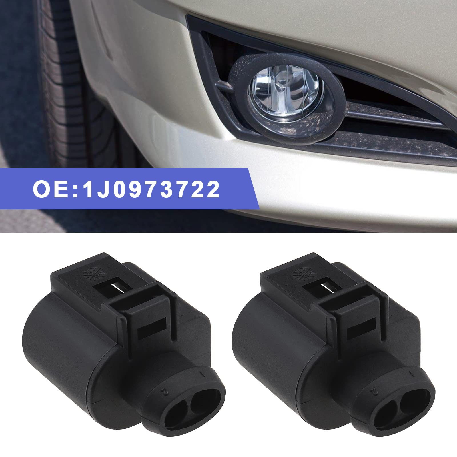Juego De 2 Conectores De Faro De 2 Pines EMagTech, Compatible Con VW Audi Seat Skoda, Número 1J0973722