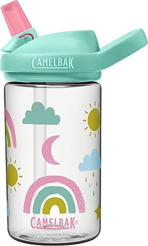 Miniatura 116 de CamelBak Eddy+ Kids Bite Valve Straw Tritan Renew Water Bottle Animales de la selva,Bandidos de aviones,Chef Dino,Mariposas de bloque
