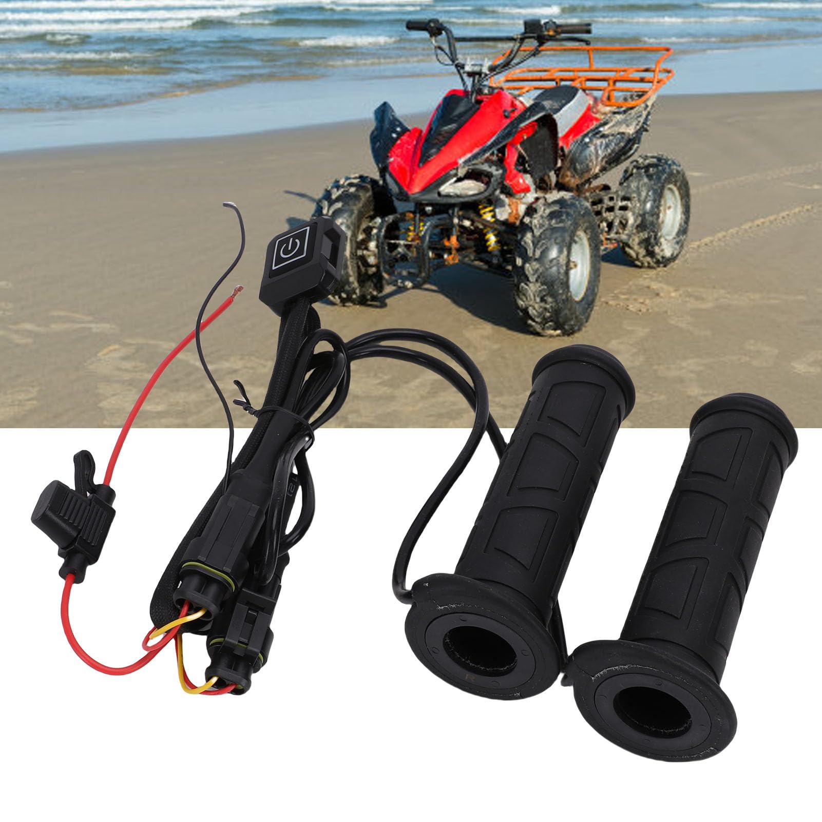 Manopole Riscaldate ATV UTV, Manopole Riscaldate ATV Antiscivolo Impermeabili e Scaldapollice, Maniglia Riscaldata Elettrica a 3 Temperature per Manubri Moto ATV 12V 22mm