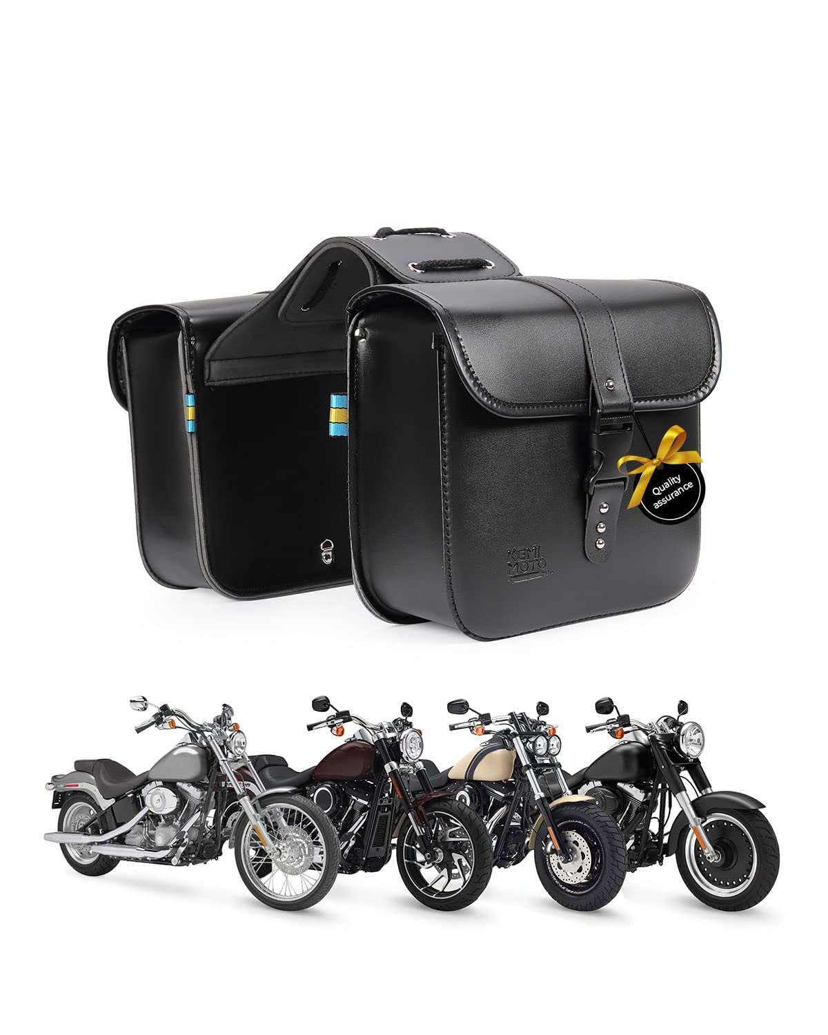 Buy kemimoto Motorcycle Saddle Bags, Leather Side Saddle Bags Throw Over Bags for Sportster