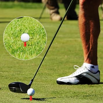100 PCS Golf Tees Plastic 30MM Small Red Golf Tees Durable Winter Golf Tees Small Castle Tees Sustainable Strong and Brightly Coloured