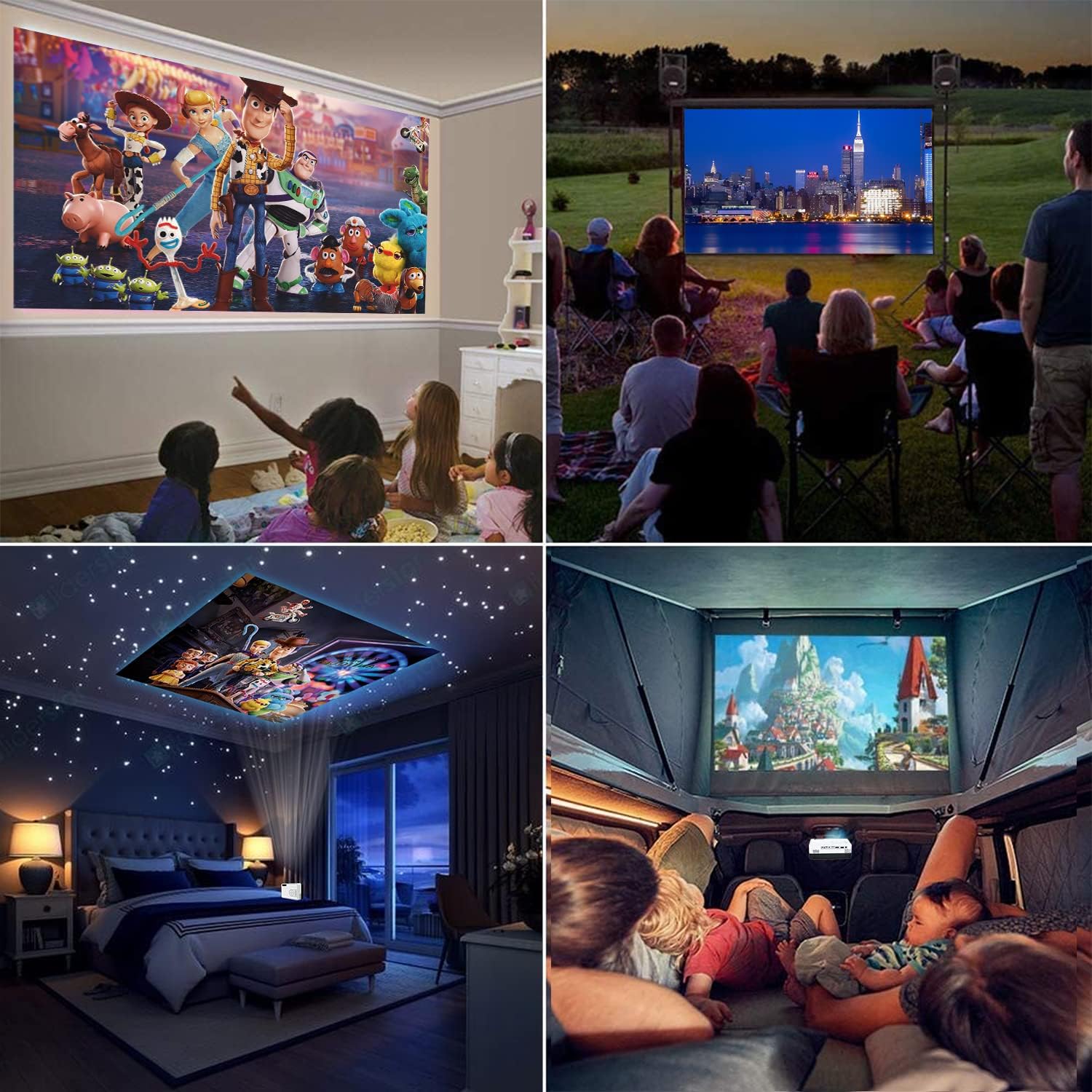 Salange Mini Projector 2022 Upgraded Portable Video Projector for Cartoon, Kids Gift, LED Projector, Compatible with 1080P HDMI TV Stick USB AV Laptop,Smartphone, for Home Cinema & Outdoor Movies : Office Products