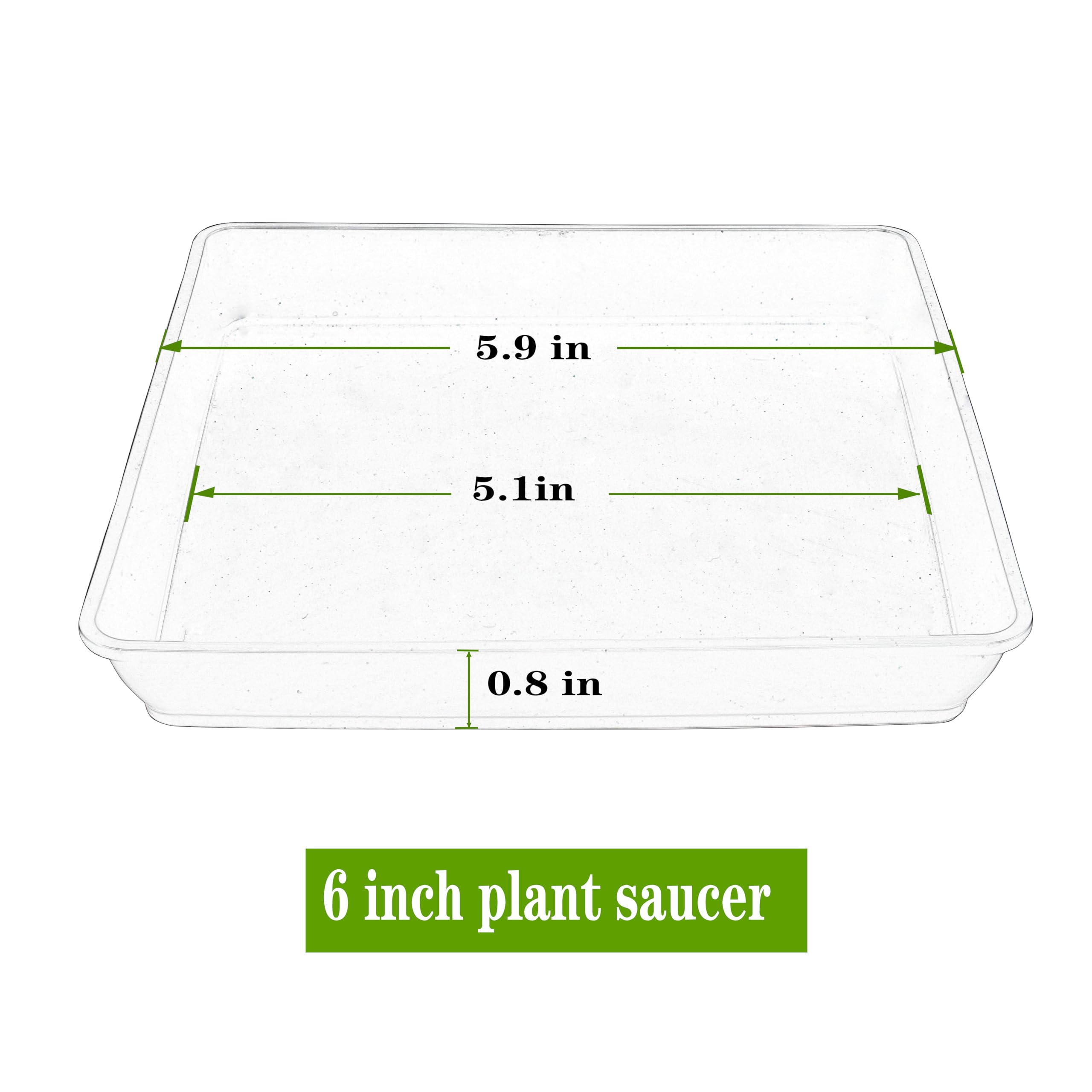 LWALRS 5Pack Plant Saucer Square 8inch, Black, 6" (5 Pack) - Image 2