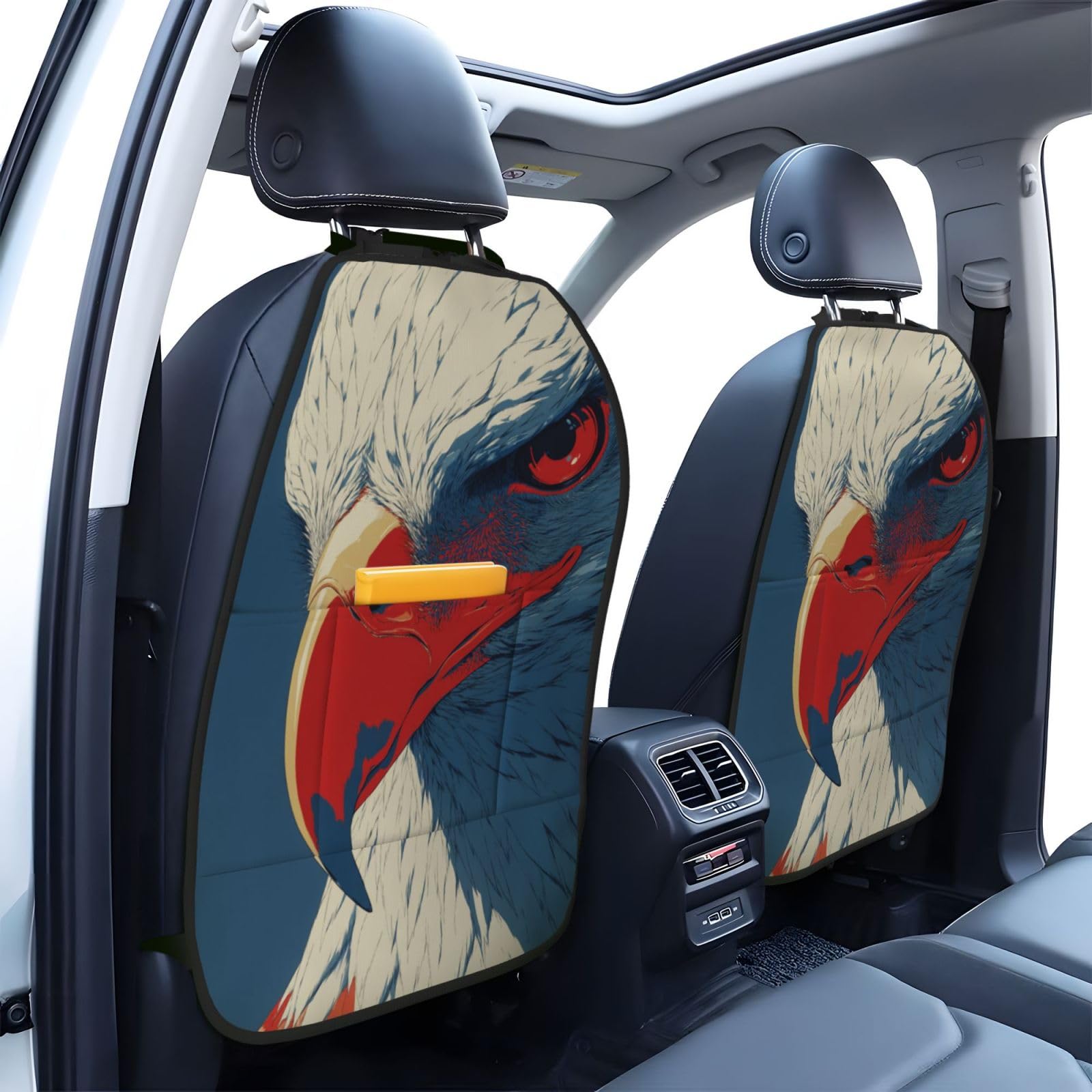 Eagle Car Seat Back Kick Protectors,2 Pack Kick Mats With Storage Pockets For Vehicles To Protect From Dirt Mud Scratches