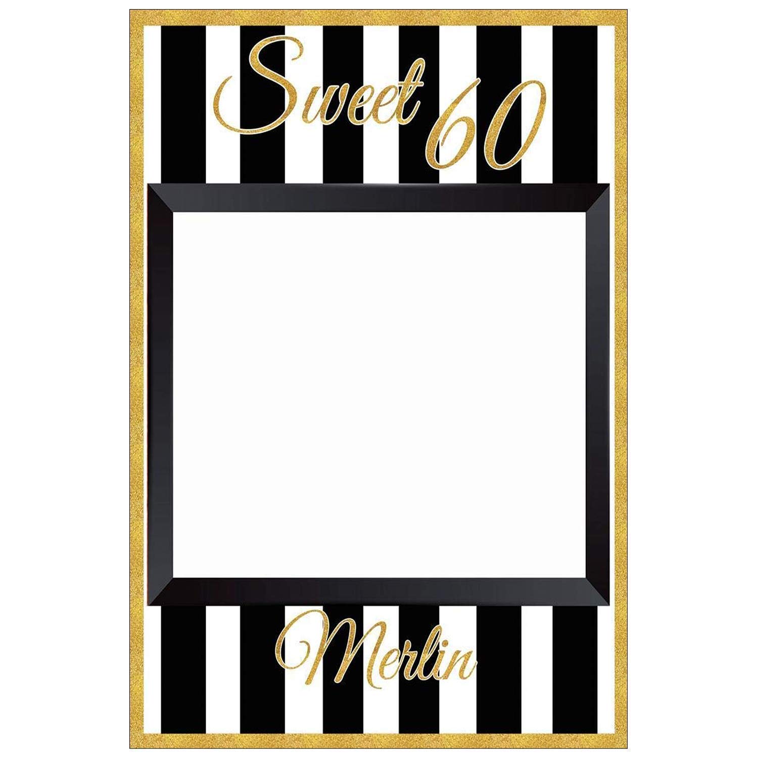 Sweet Birthday Party Photo Booth, Golden Trim Frame Prop, Size 36x24