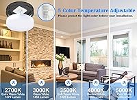 Vista 3 de Paquete de 2 luces de techo negras, luz de techo LED de montaje al ras de 13 pulgadas, iluminación de dormitorio infantil con 5CCT