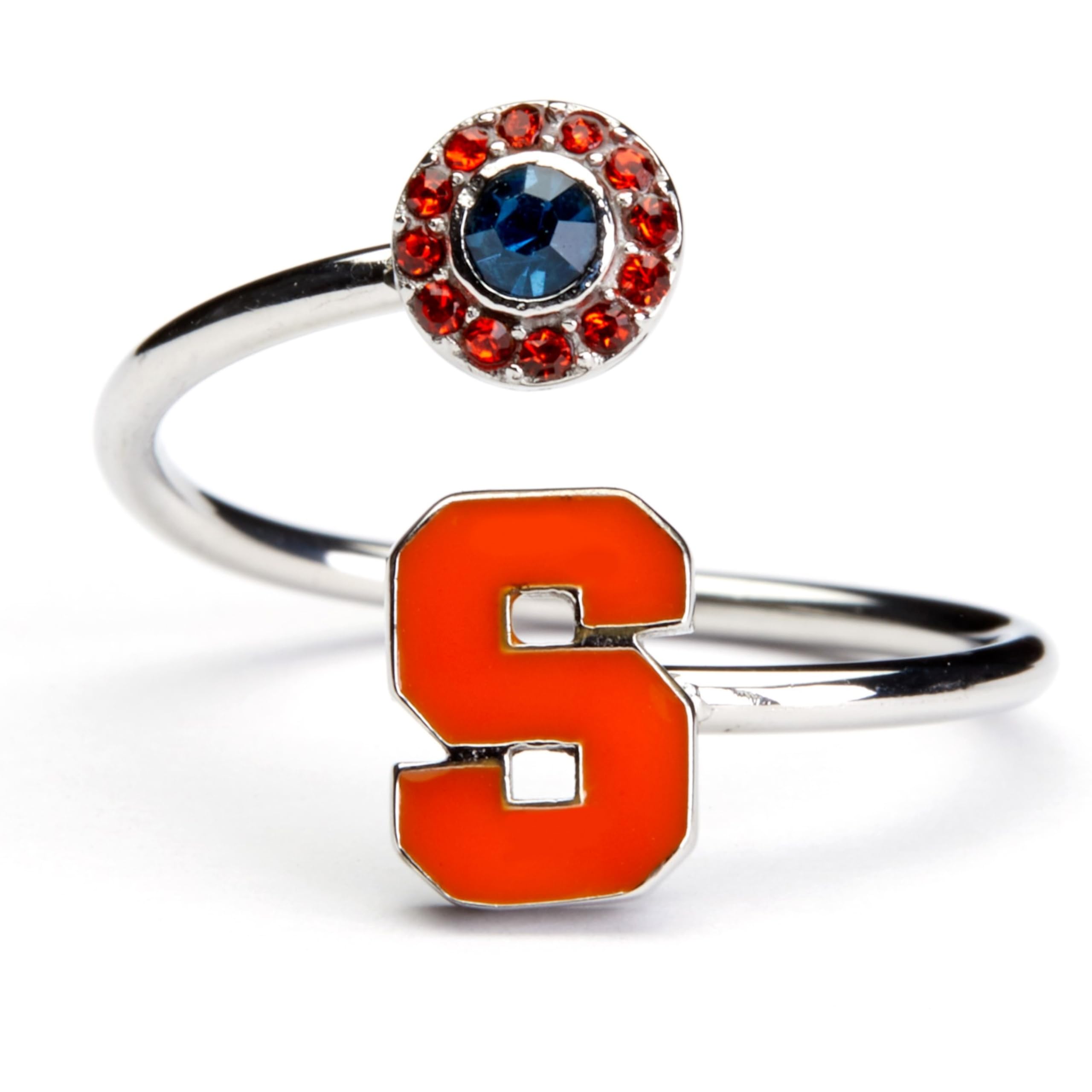 Stone Armory Syracuse Jewelry and Syracuse University Gifts - Syracuse Orange Ring with Crystals - Hypoallergenic and Adjustable Sizes 5-12 - Syracuse University Apparel for Women