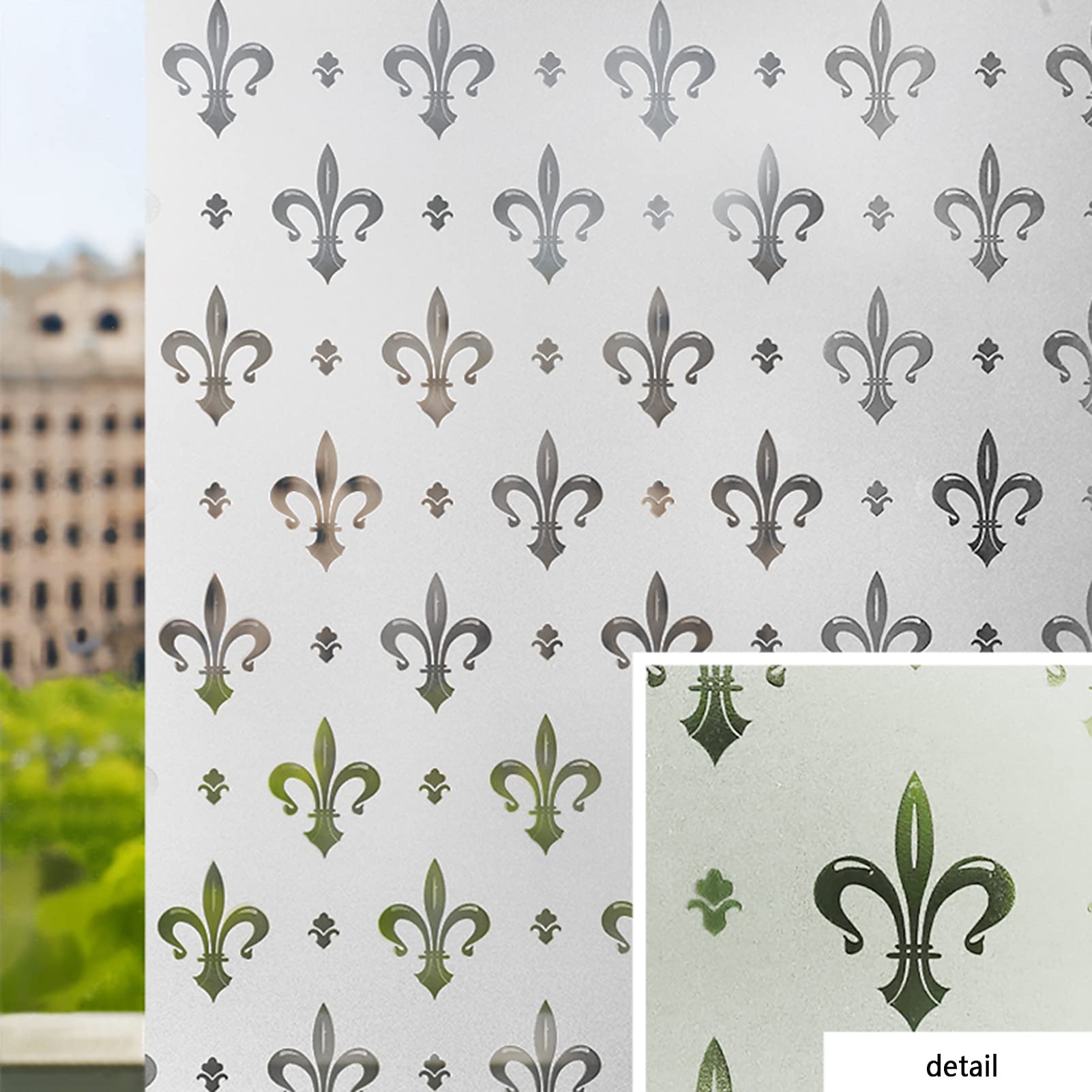 Folia okienna Retro przezroczysta folia przeciwsłoneczna anty UV bez kleju folia szklana dekoracyjne naklejki okienne na drzwi,90cm x 300cm